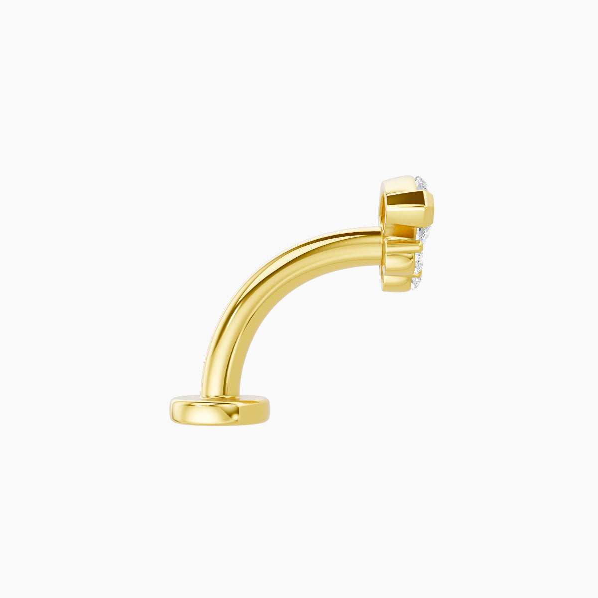 Danu | 18k Yellow Gold 7 mm 8 mm Diamond Floating Navel Piercing