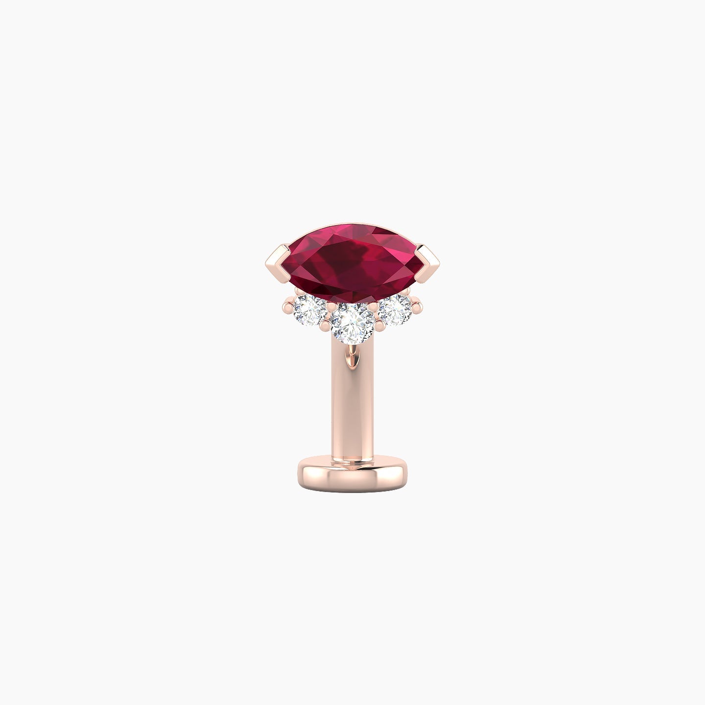 Danu | 18k Rose Gold 8 mm 7 mm Ruby & Diamond Floating Navel Piercing