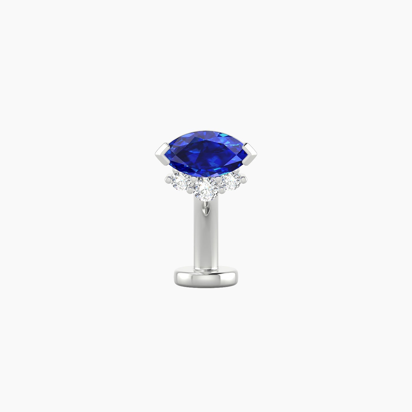 Danu | 18k White Gold 8 mm 7 mm Sapphire & Diamond Floating Navel Piercing