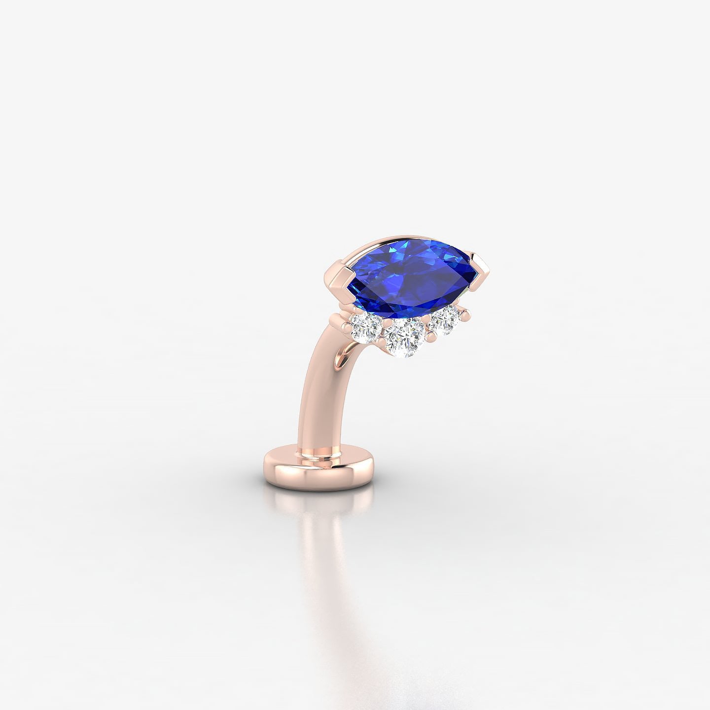 Danu | 18k Rose Gold 8 mm 7 mm Sapphire & Diamond Floating Navel Piercing