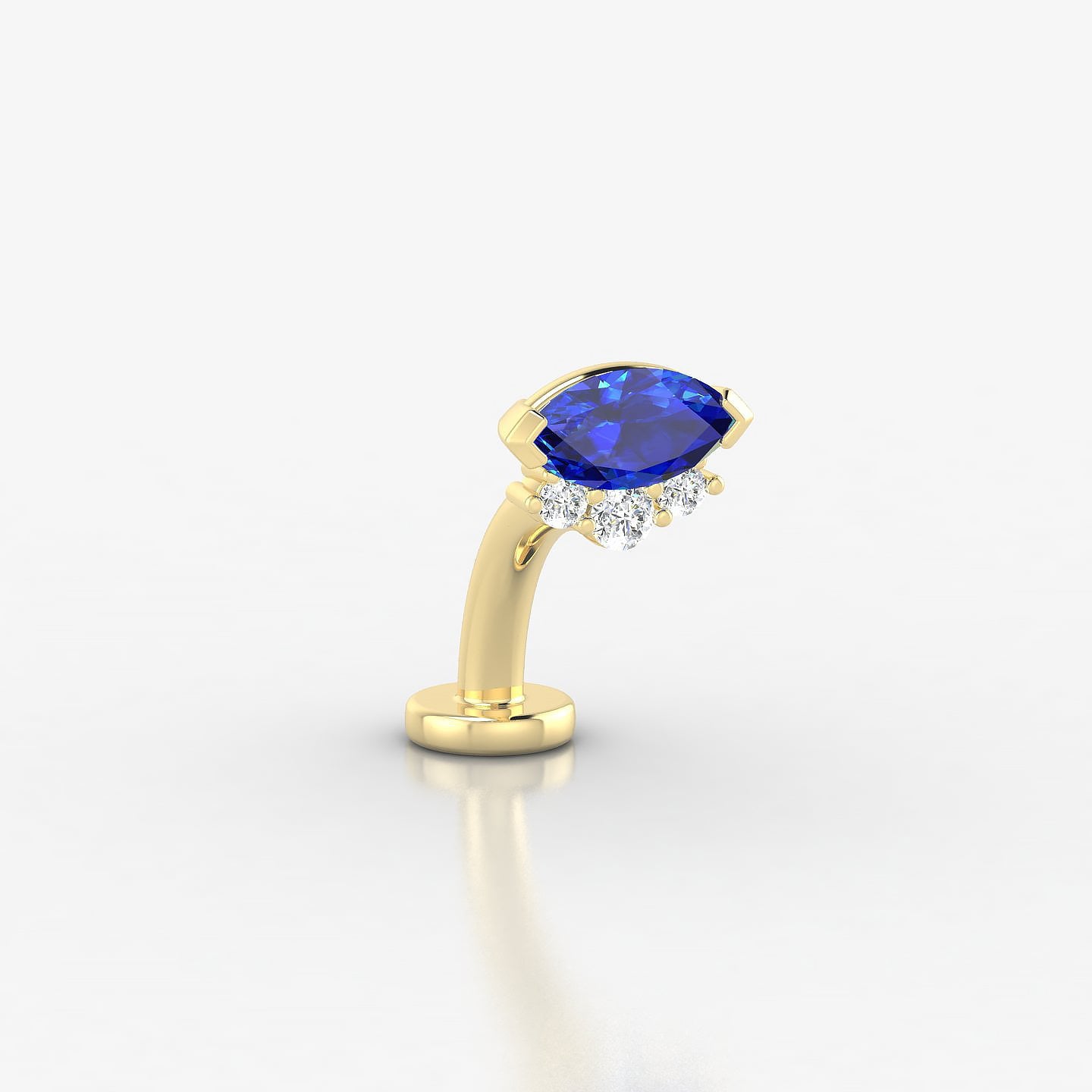 Danu | 18k Yellow Gold 8 mm 7 mm Sapphire & Diamond Floating Navel Piercing