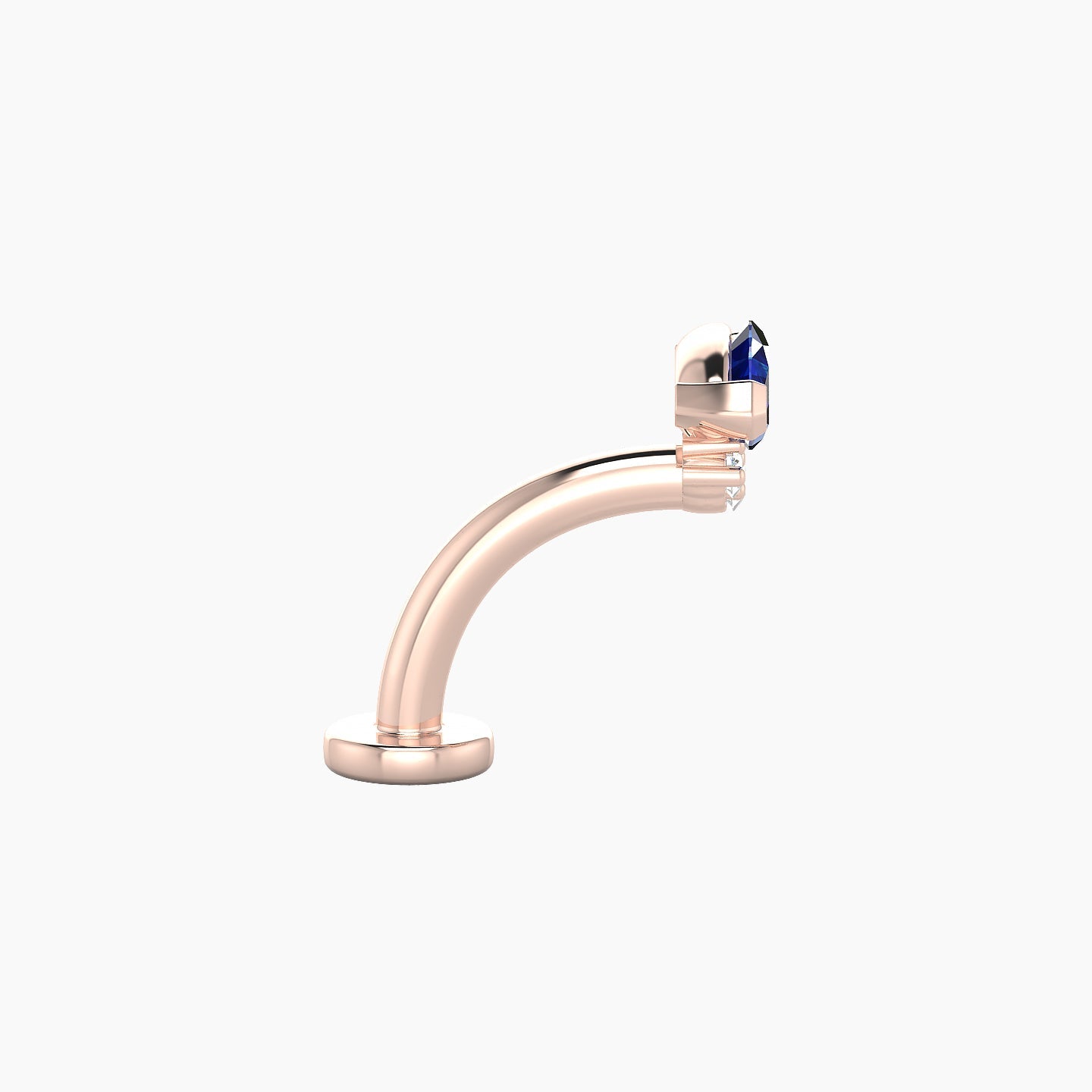 Danu | 18k Rose Gold 8 mm 7 mm Sapphire & Diamond Floating Navel Piercing