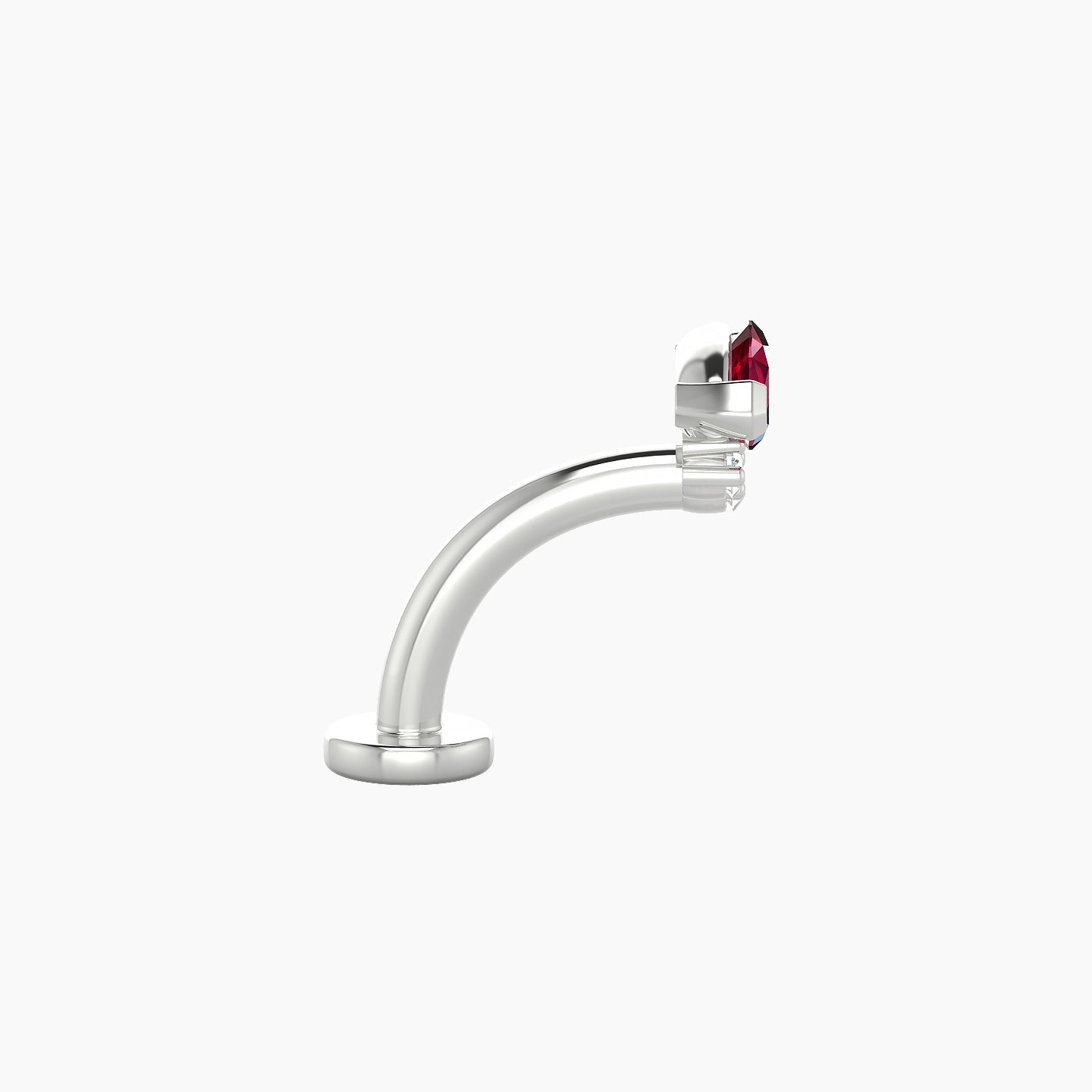 Danu | 18k White Gold 8 mm 7 mm Ruby & Diamond Floating Navel Piercing