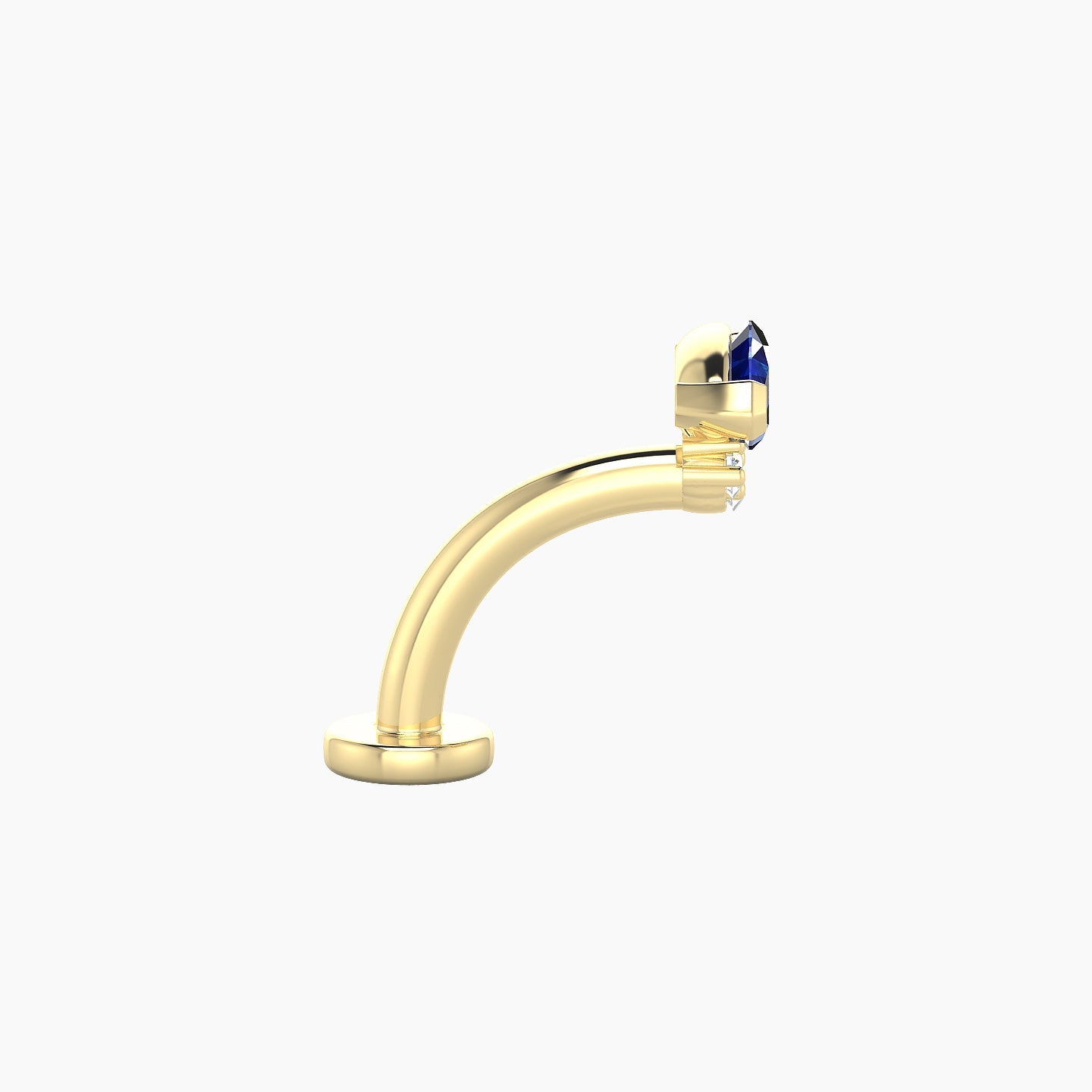 Danu | 18k Yellow Gold 8 mm 7 mm Sapphire & Diamond Floating Navel Piercing