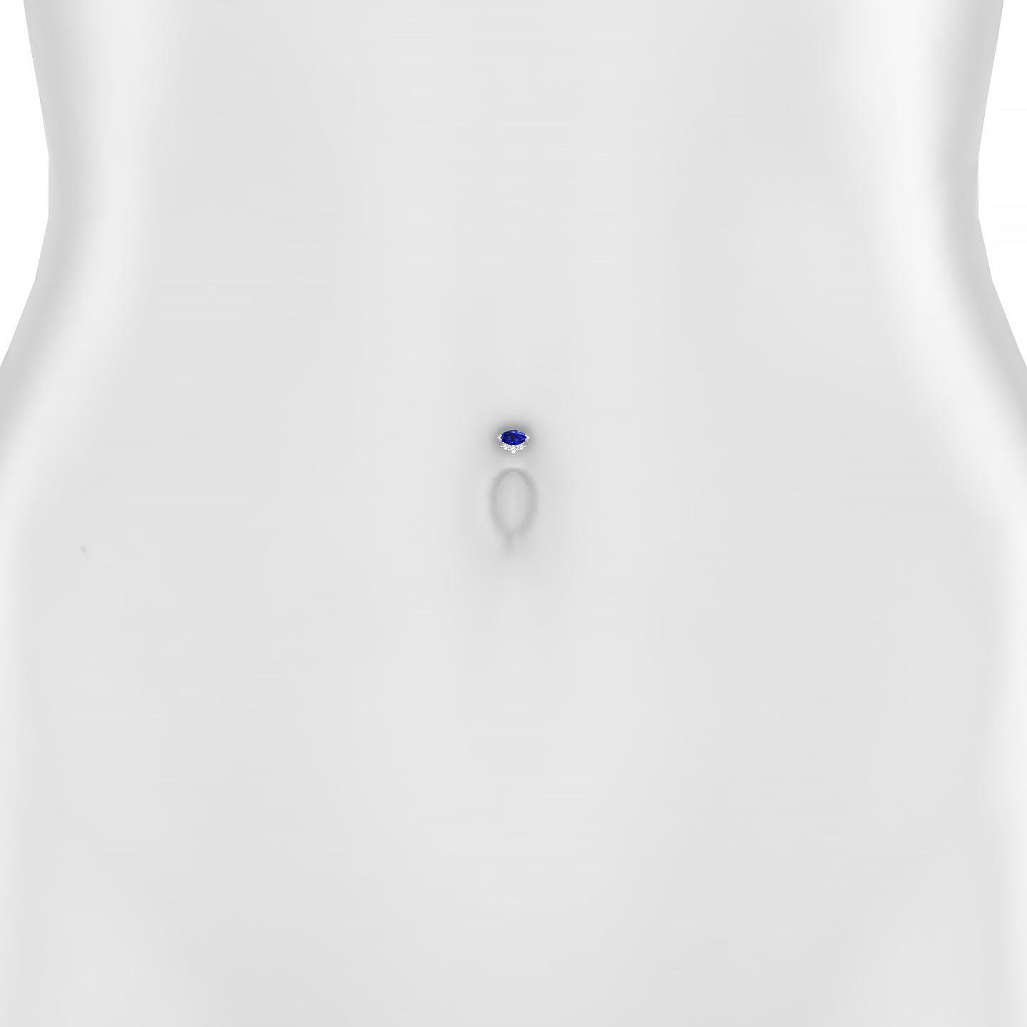 Danu | 18k White Gold 8 mm 7 mm Sapphire & Diamond Floating Navel Piercing