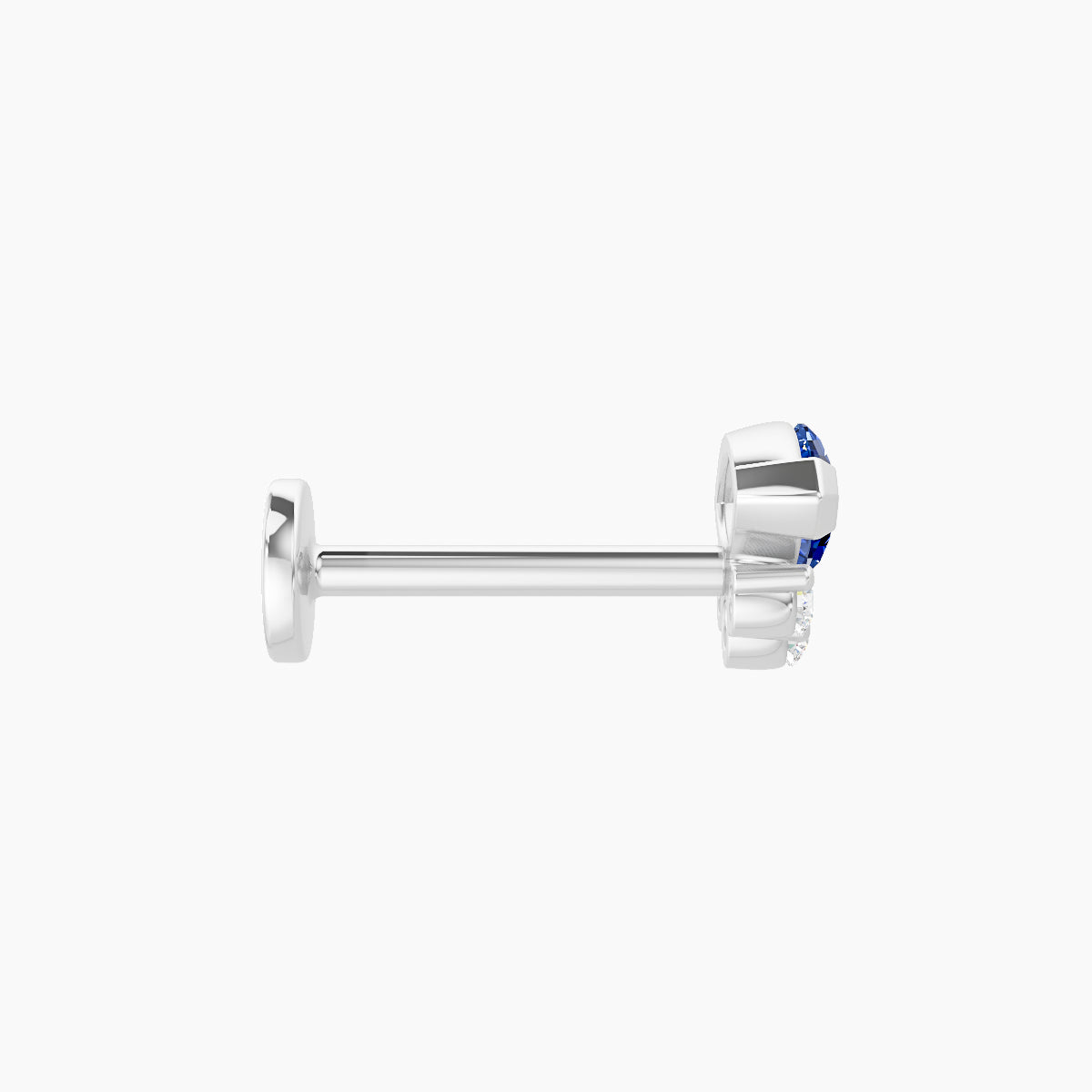 Danu | 18k White Gold 8 mm 7 mm Sapphire & Diamond Nose Piercing