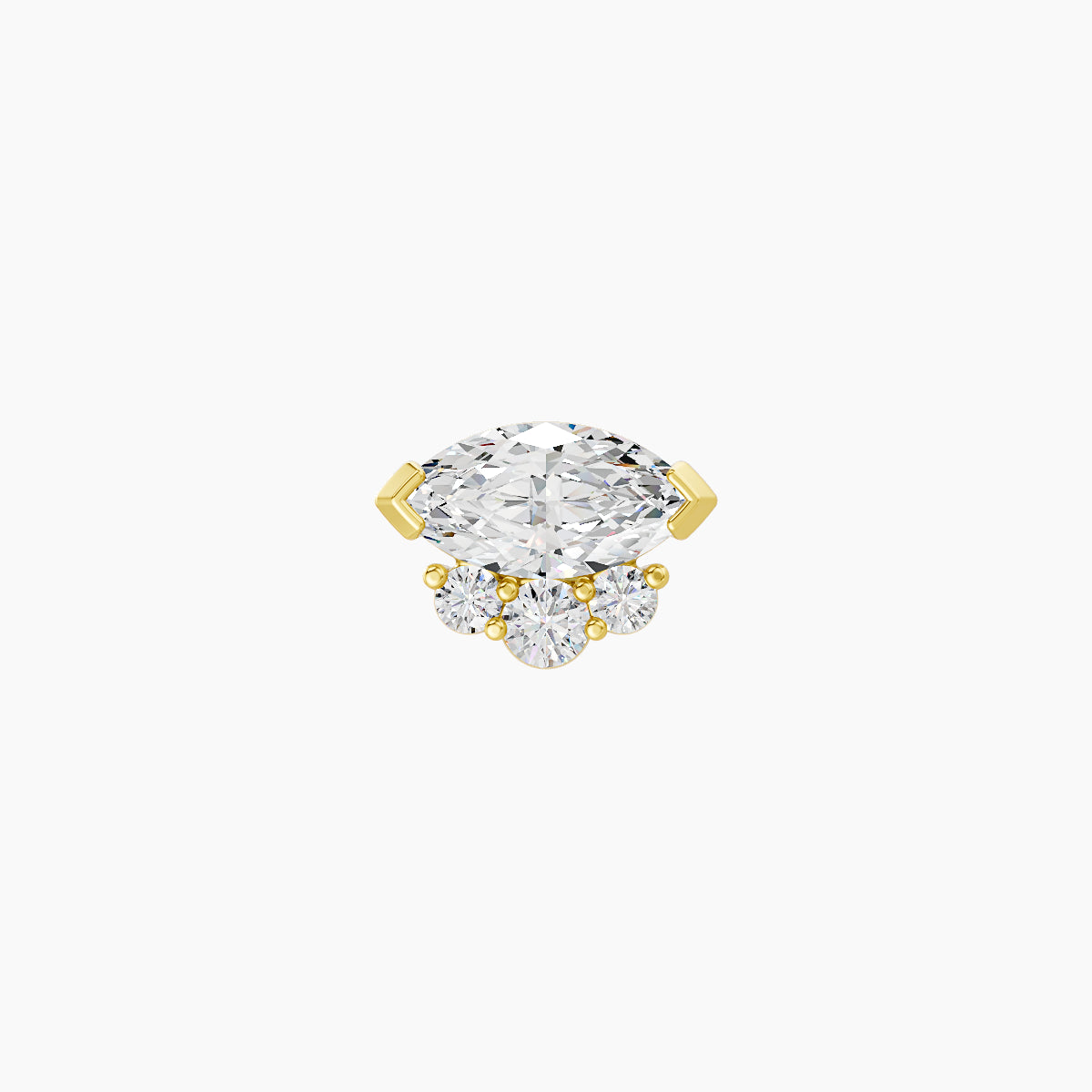 Danu | 18k Yellow Gold 7 mm 8 mm Diamond Nose Piercing