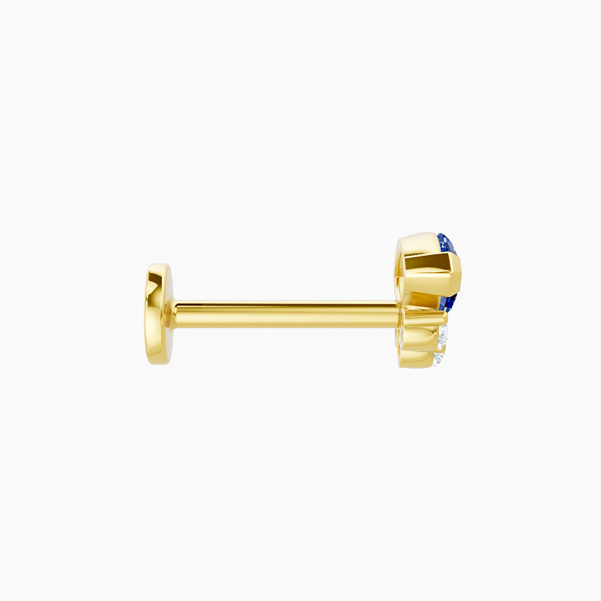Danu | 18k Yellow Gold 8 mm 7 mm Sapphire & Diamond Nose Piercing