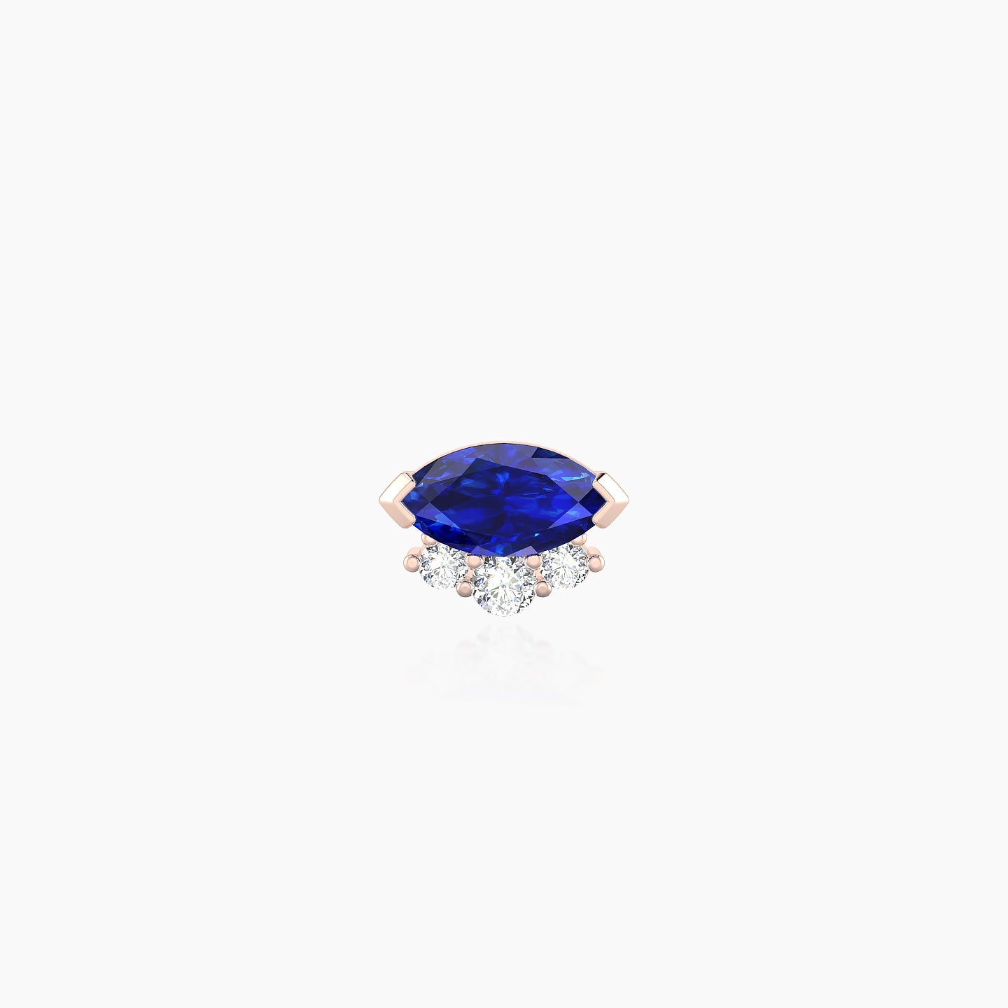 Danu | 18k Rose Gold 8 mm 7 mm Sapphire & Diamond Nose Piercing