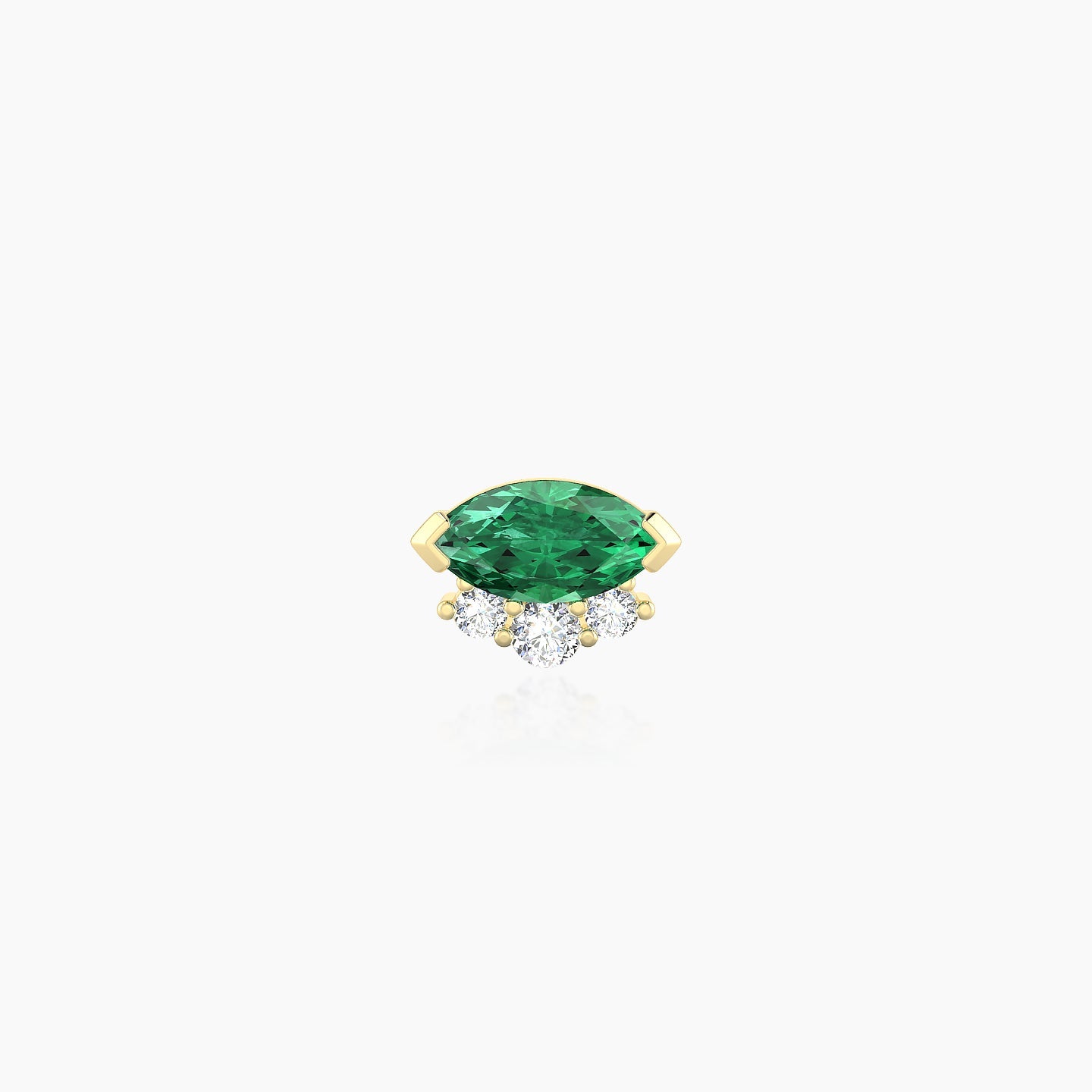 Danu | 18k Yellow Gold 8 mm 7 mm Emerald & Diamond Nose Piercing