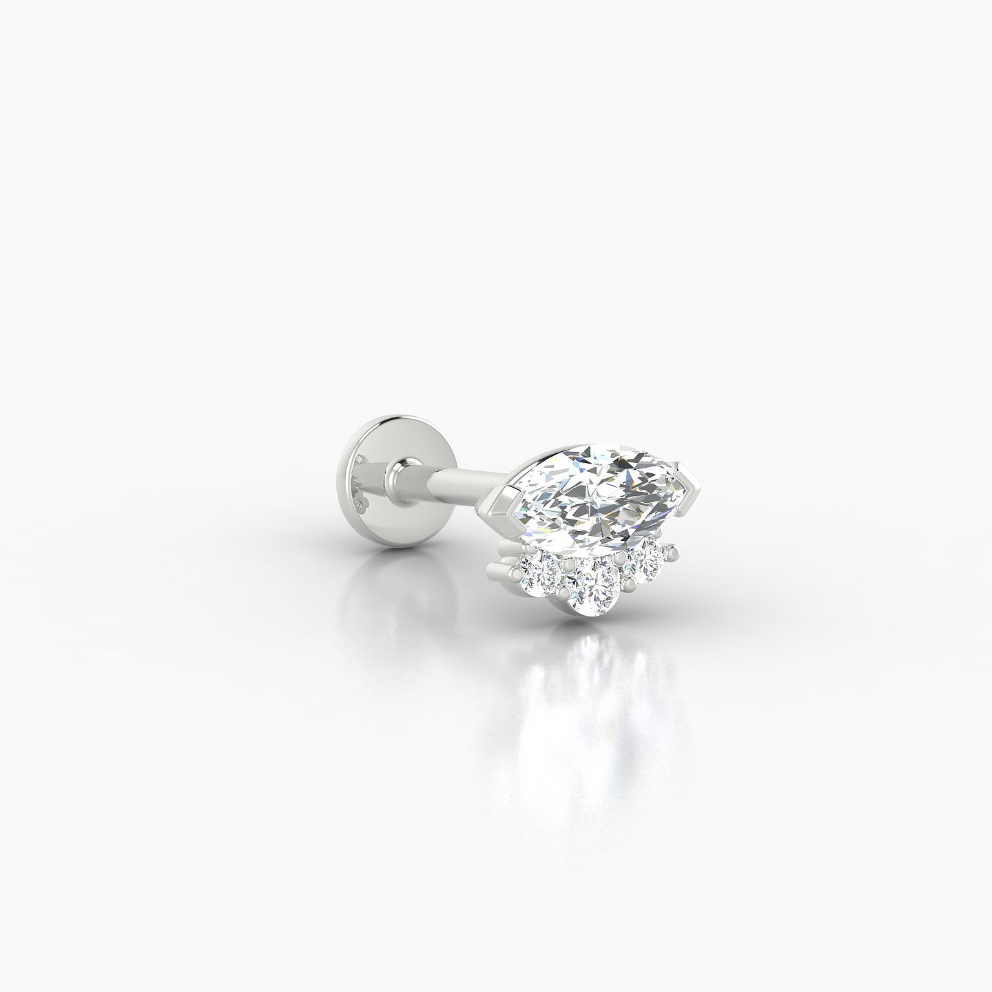 Danu | 18k White Gold 7 mm 8 mm Diamond Nose Piercing