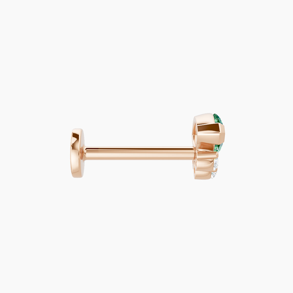 Danu | 18k Rose Gold 8 mm 7 mm Emerald & Diamond Piercing