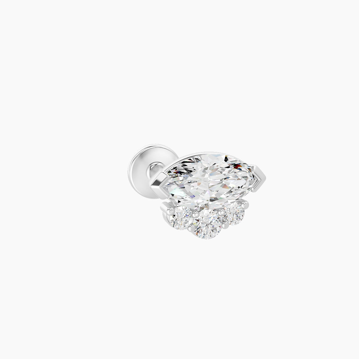 Danu | 18k White Gold 7 mm 8 mm Diamond Piercing
