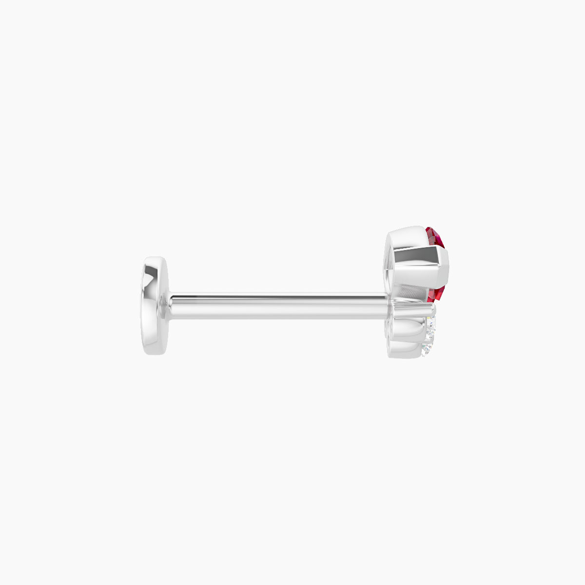 Danu | 18k White Gold 8 mm 7 mm Ruby & Diamond Piercing