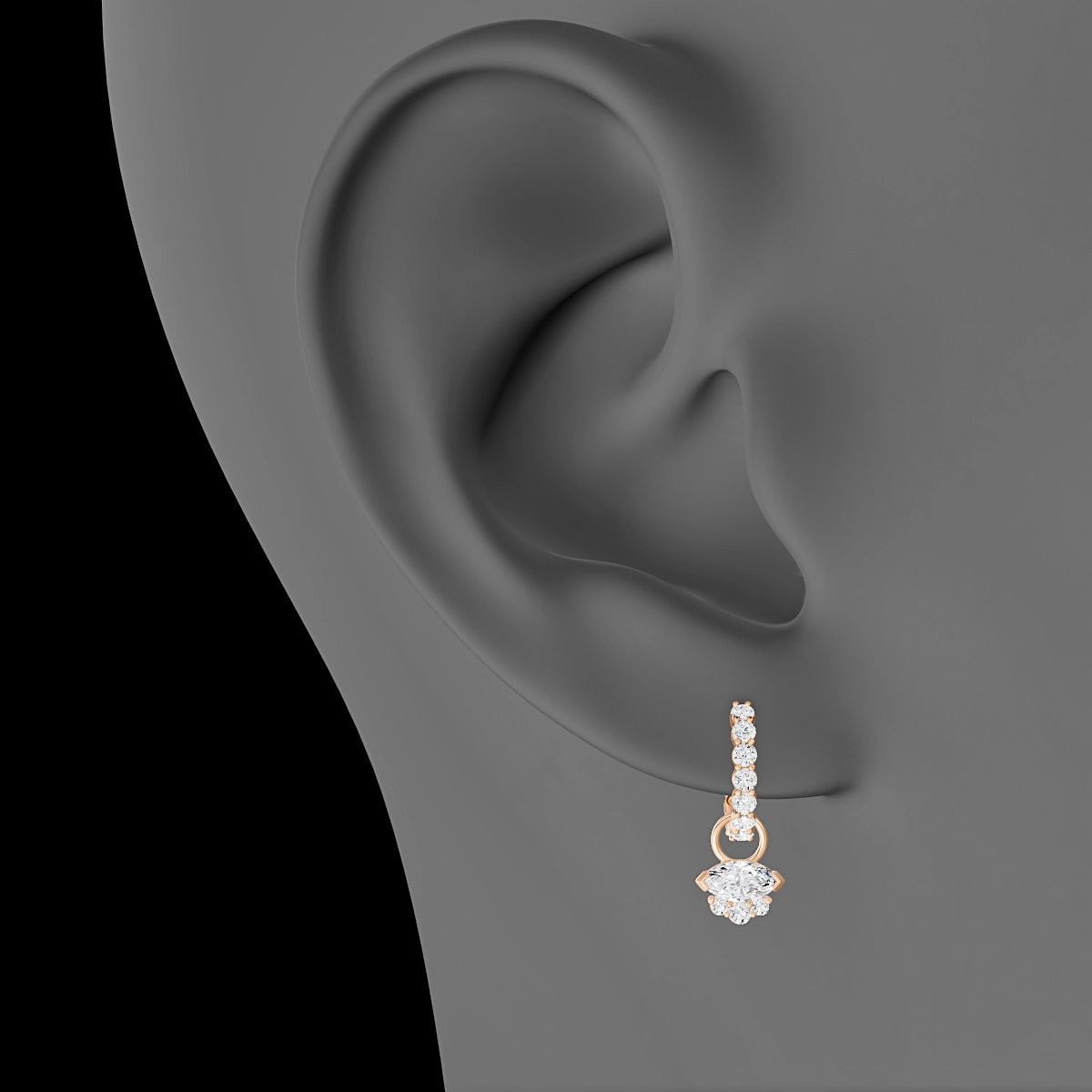 Danu | 18k Rose Gold 7 mm Diamond Charm