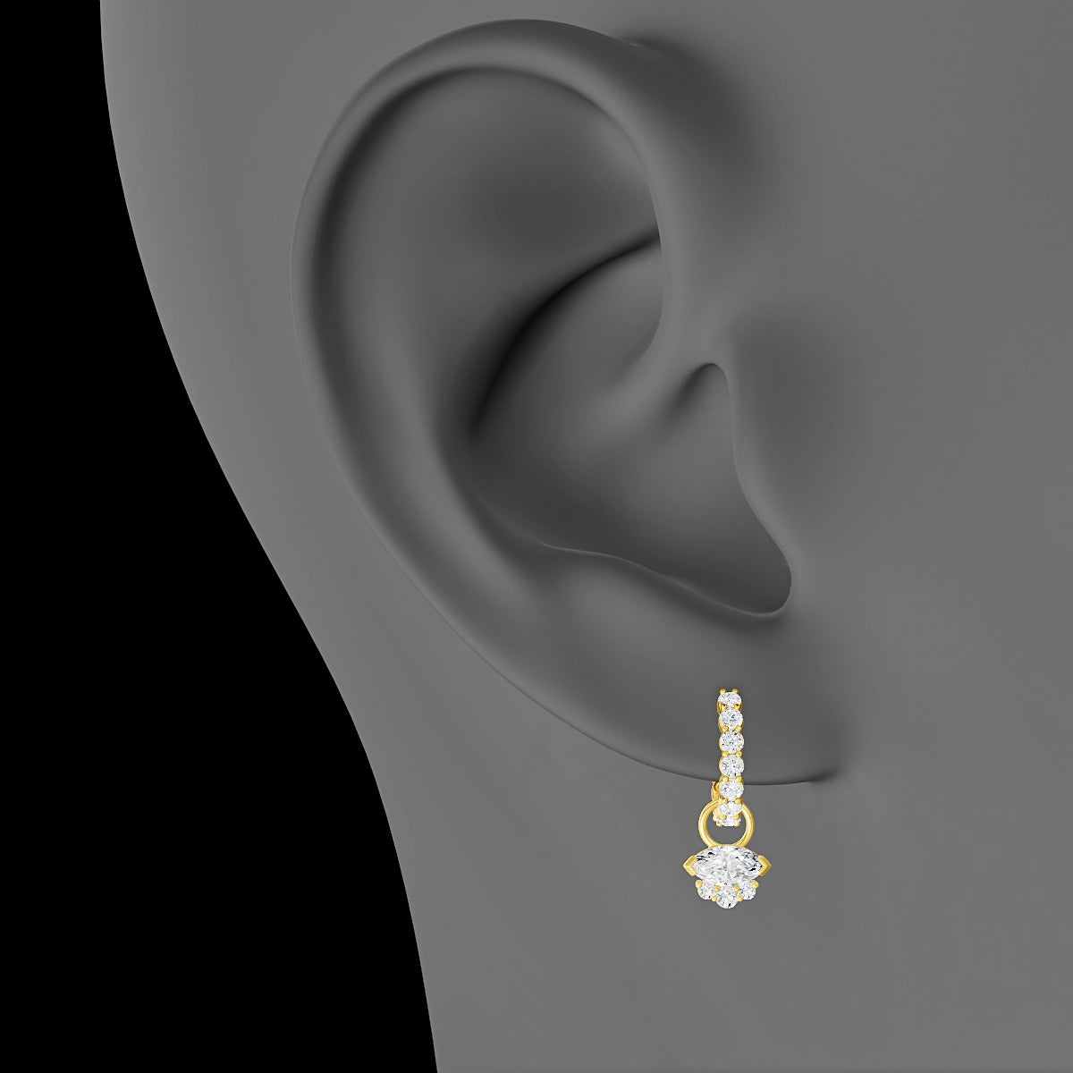 Danu | 18k Yellow Gold 7 mm Diamond Charm