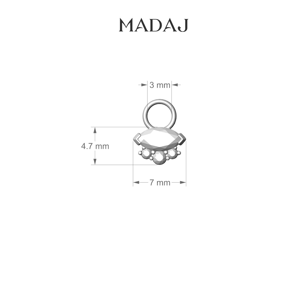 Danu | 18k White Gold 7 mm Diamond Charm