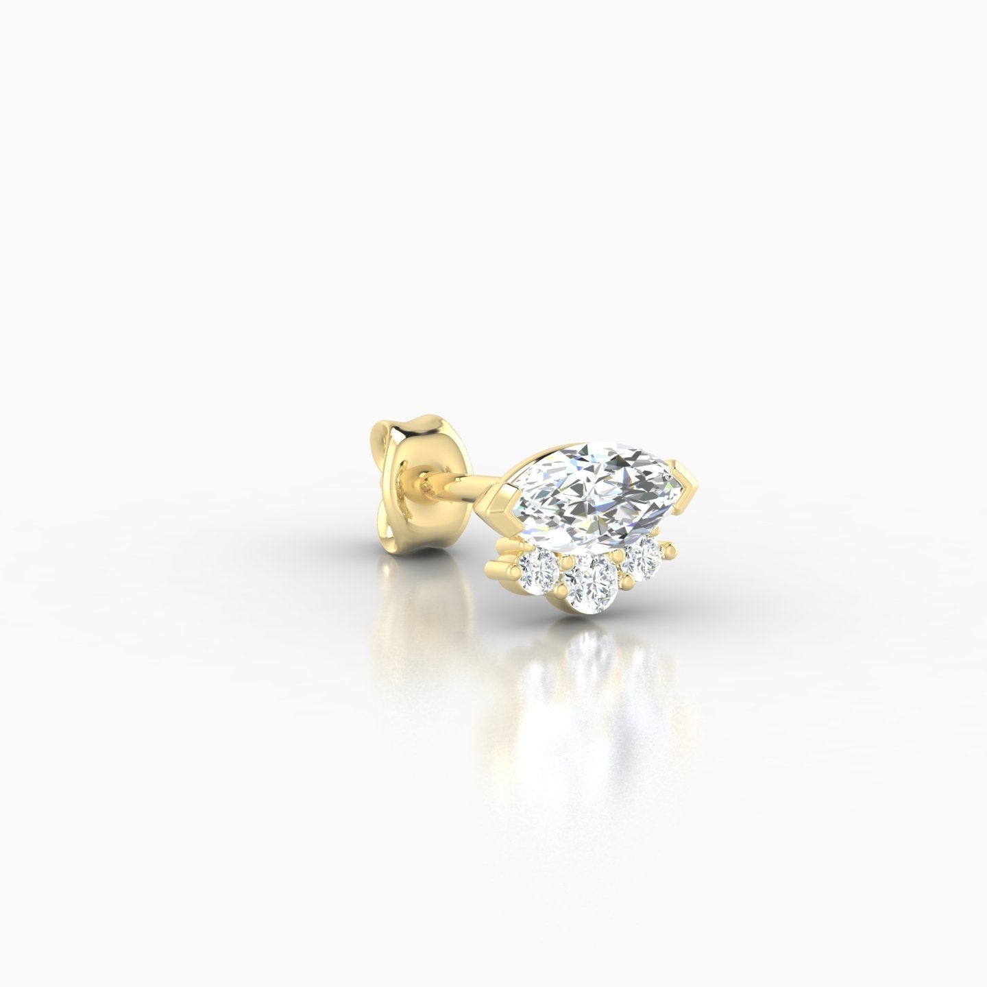 Danu | 18k Yellow Gold 7 mm Diamond Earring
