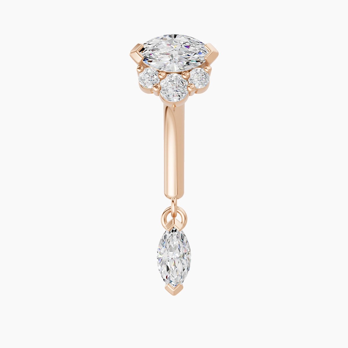Danu | 18k Rose Gold 8 mm Diamond Rook Piercing