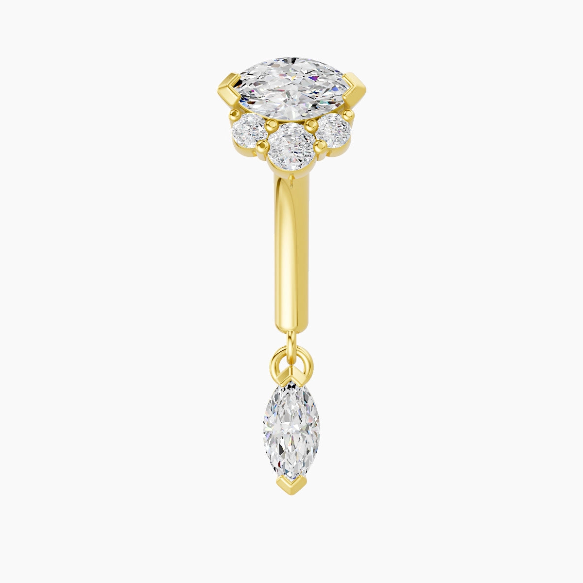 Danu | 18k Yellow Gold 8 mm Diamond Rook Piercing
