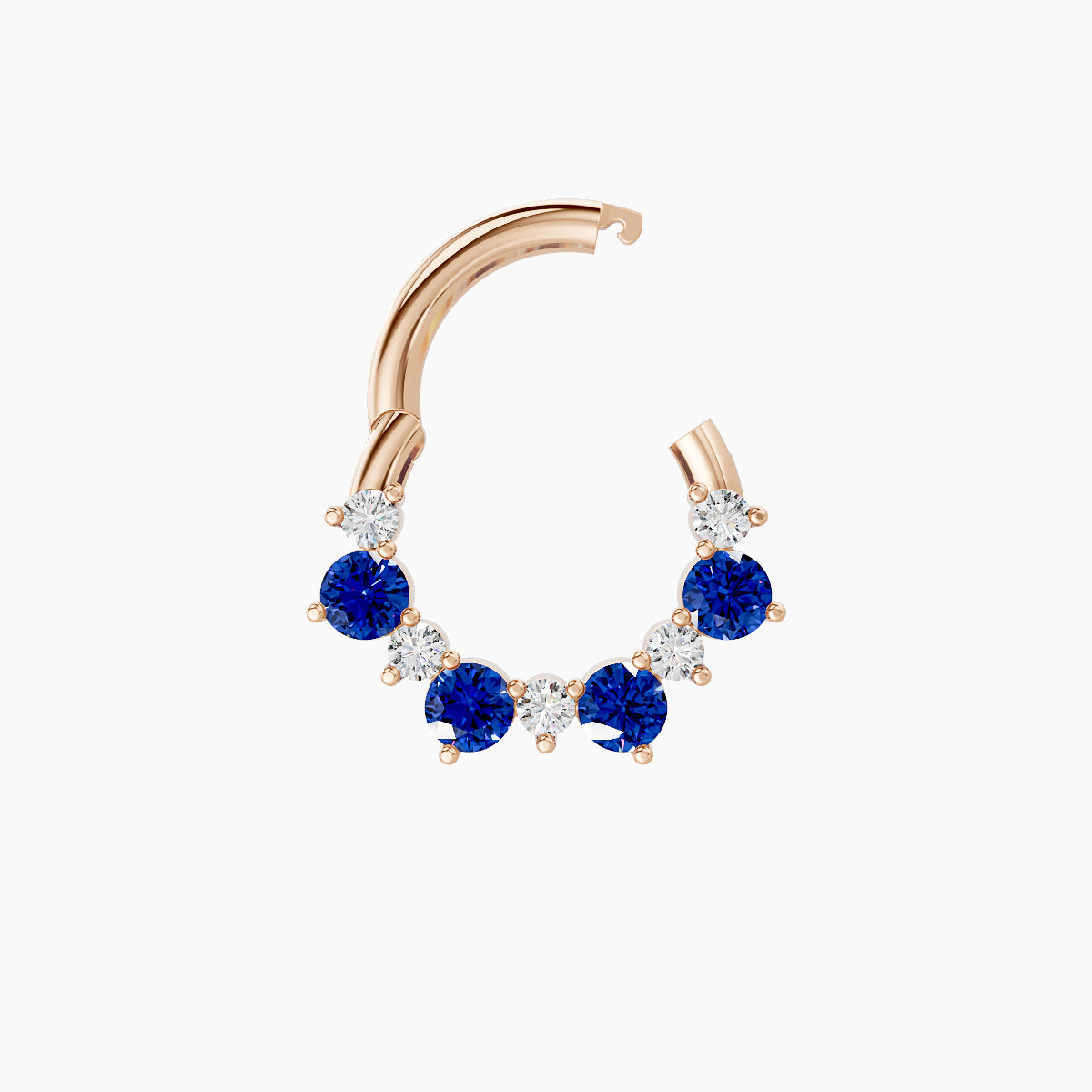 Daphne | 18k Rose Gold 6.5 mm Sapphire & Diamond Daith Piercing