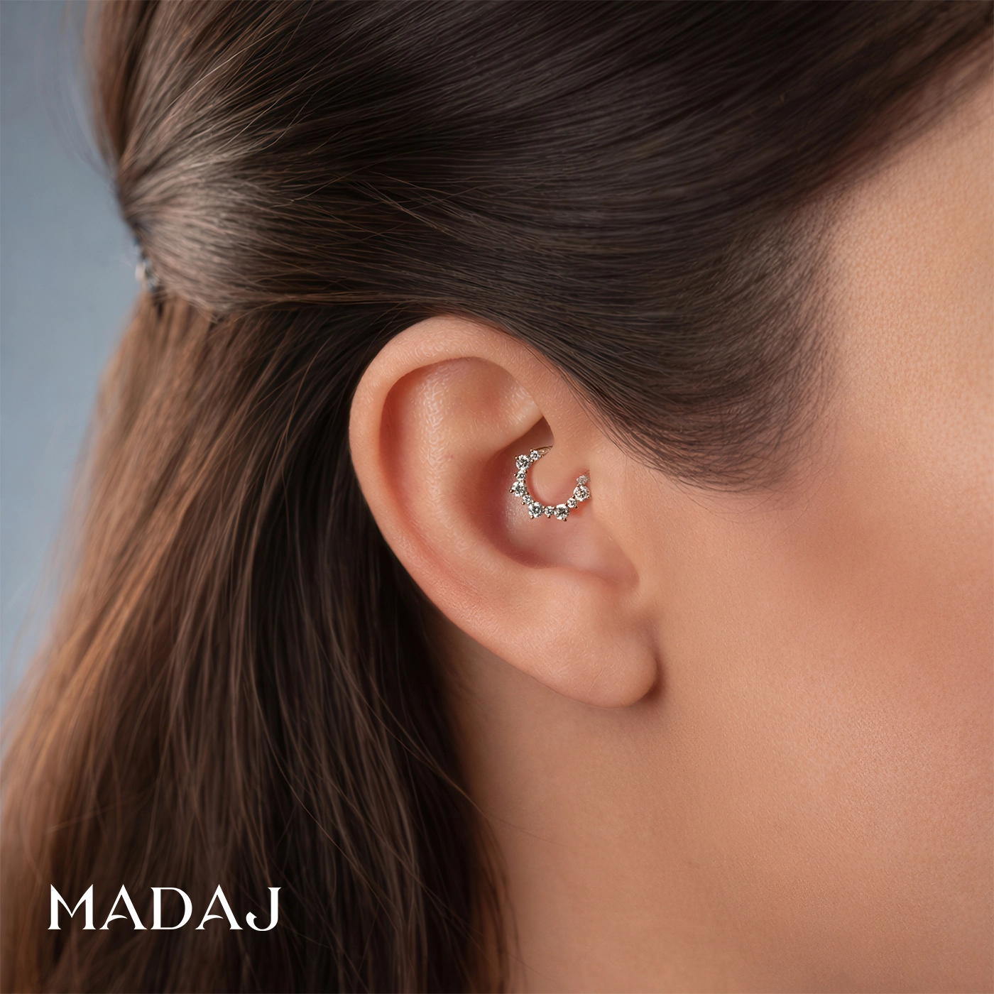 Daphne | 18k Rose Gold 6.5 mm Diamond Daith Piercing