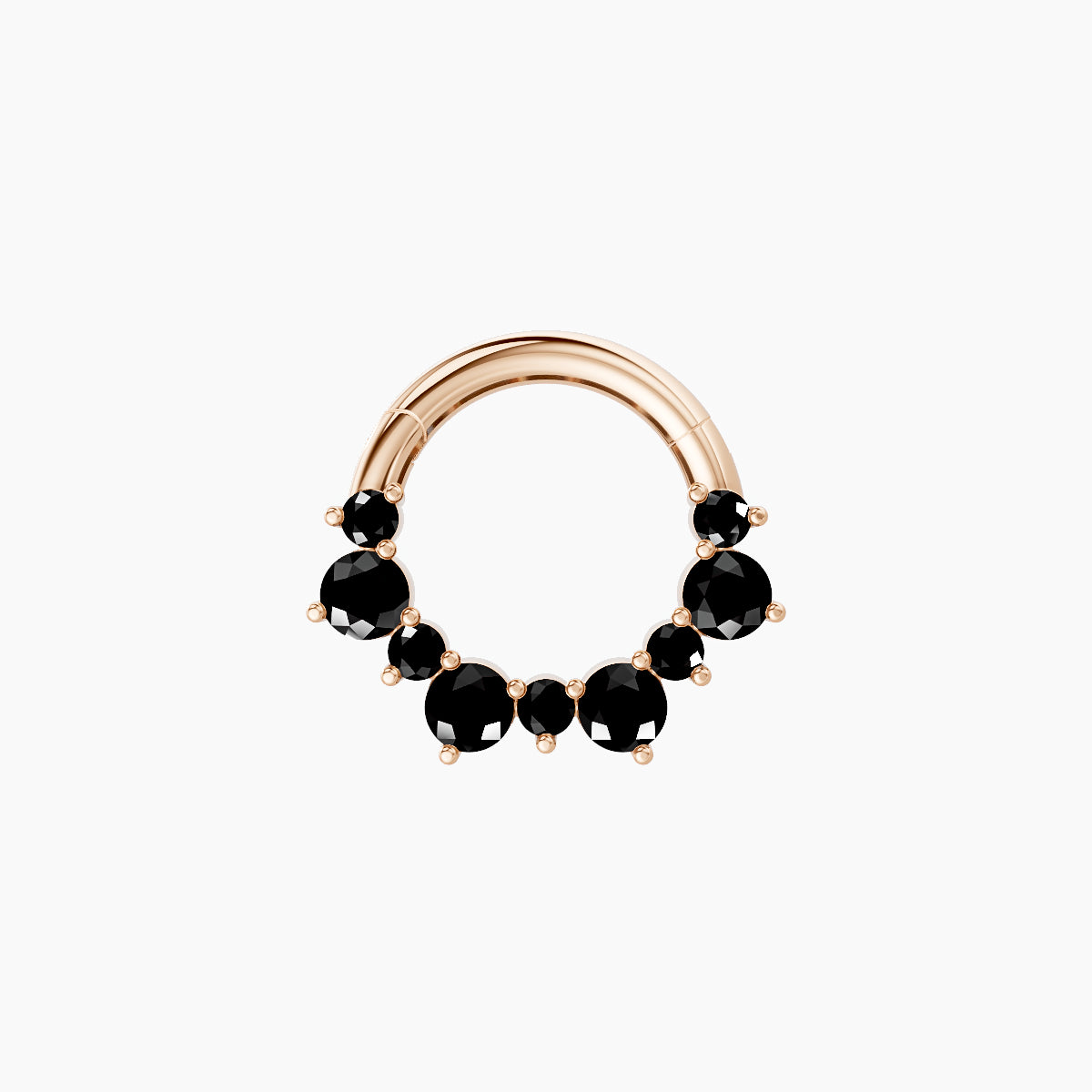 Daphne | 18k Rose Gold 6.5 mm Black Diamond Septum Piercing