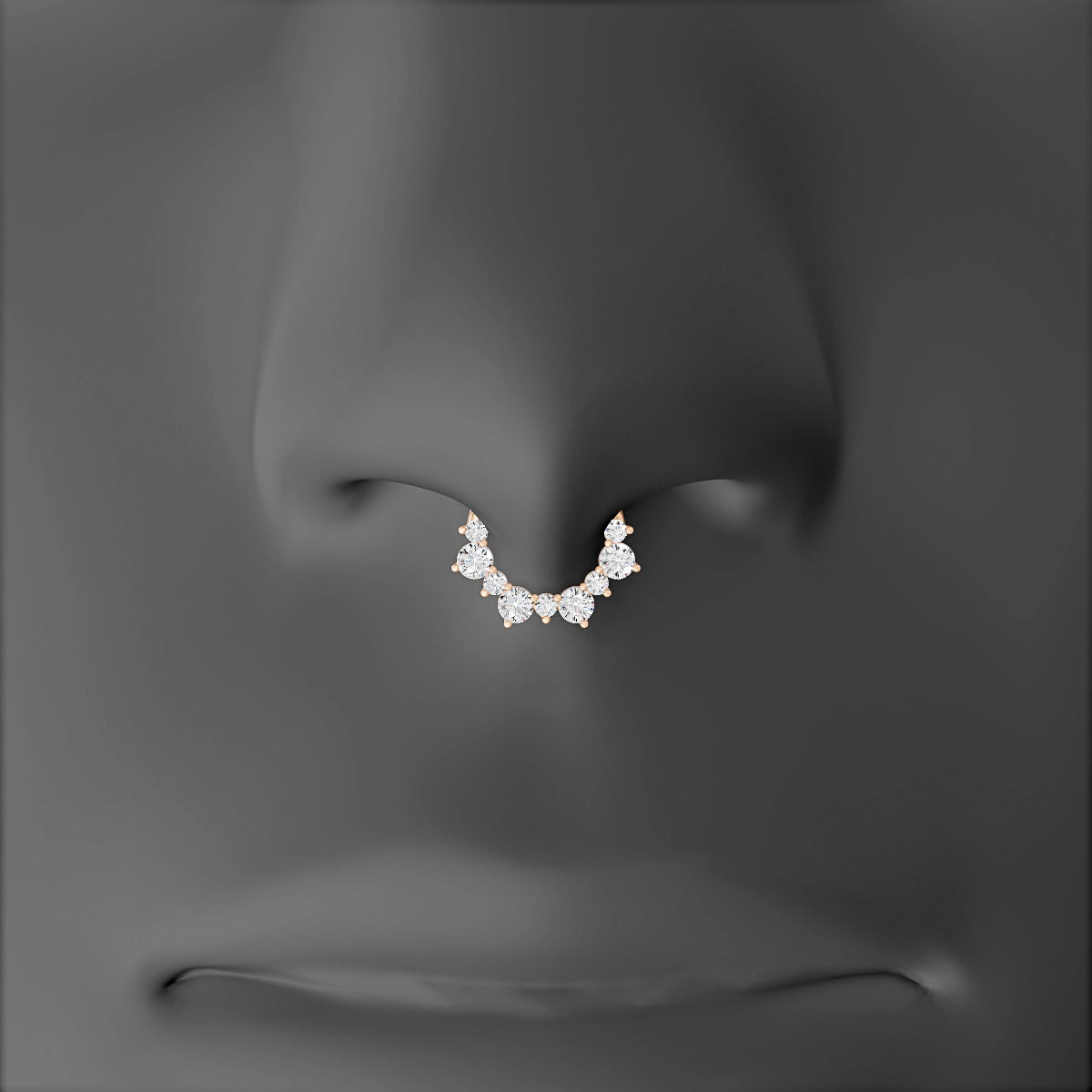 Daphne | 18k Rose Gold 6.5 mm Diamond Septum Piercing