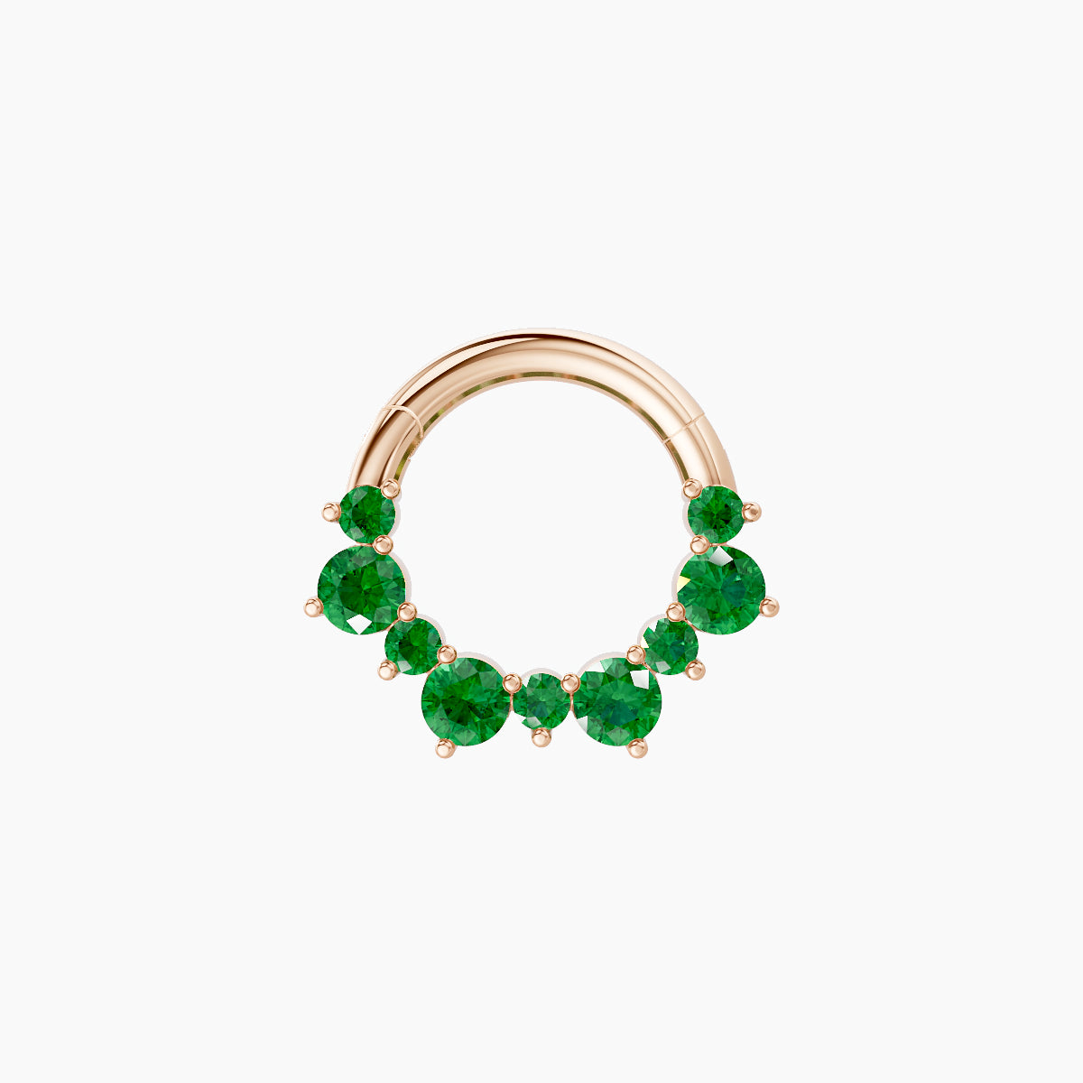 Daphne | 18k Rose Gold 6.5 mm Emerald Septum Piercing