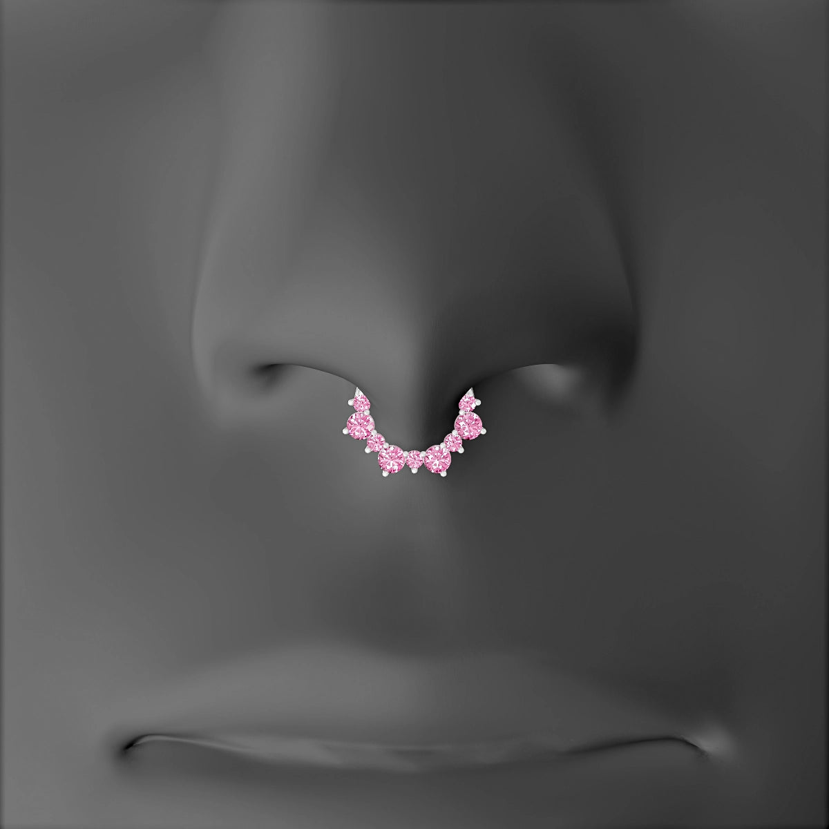 Daphne | 18k White Gold 6.5 mm Pink Sapphire Septum Piercing