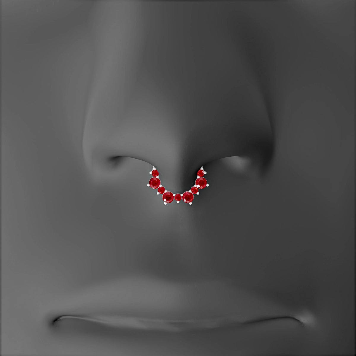 Daphne | 18k White Gold 6.5 mm Ruby & Diamond Septum Piercing