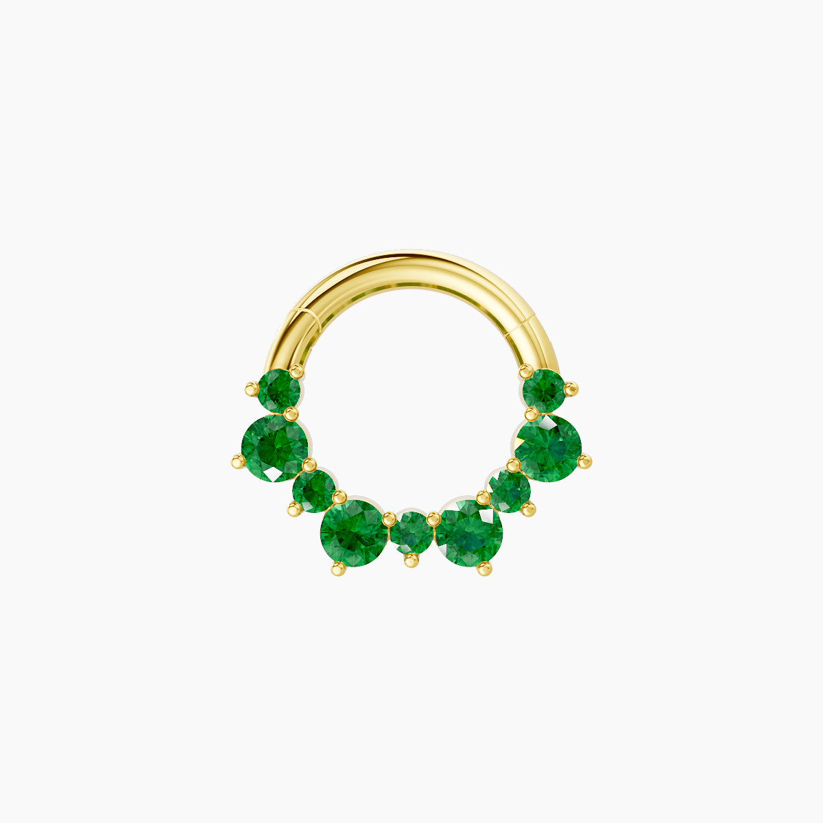 Daphne | 18k Yellow Gold 6.5 mm Emerald Septum Piercing
