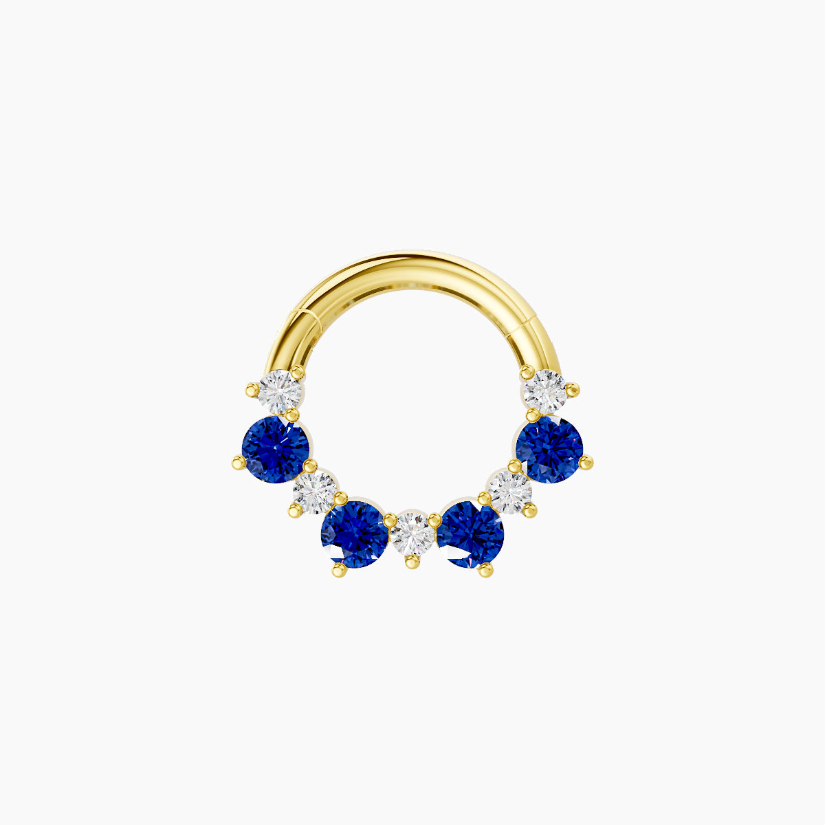 Daphne | 18k Yellow Gold 6.5 mm Sapphire & Diamond Septum Piercing