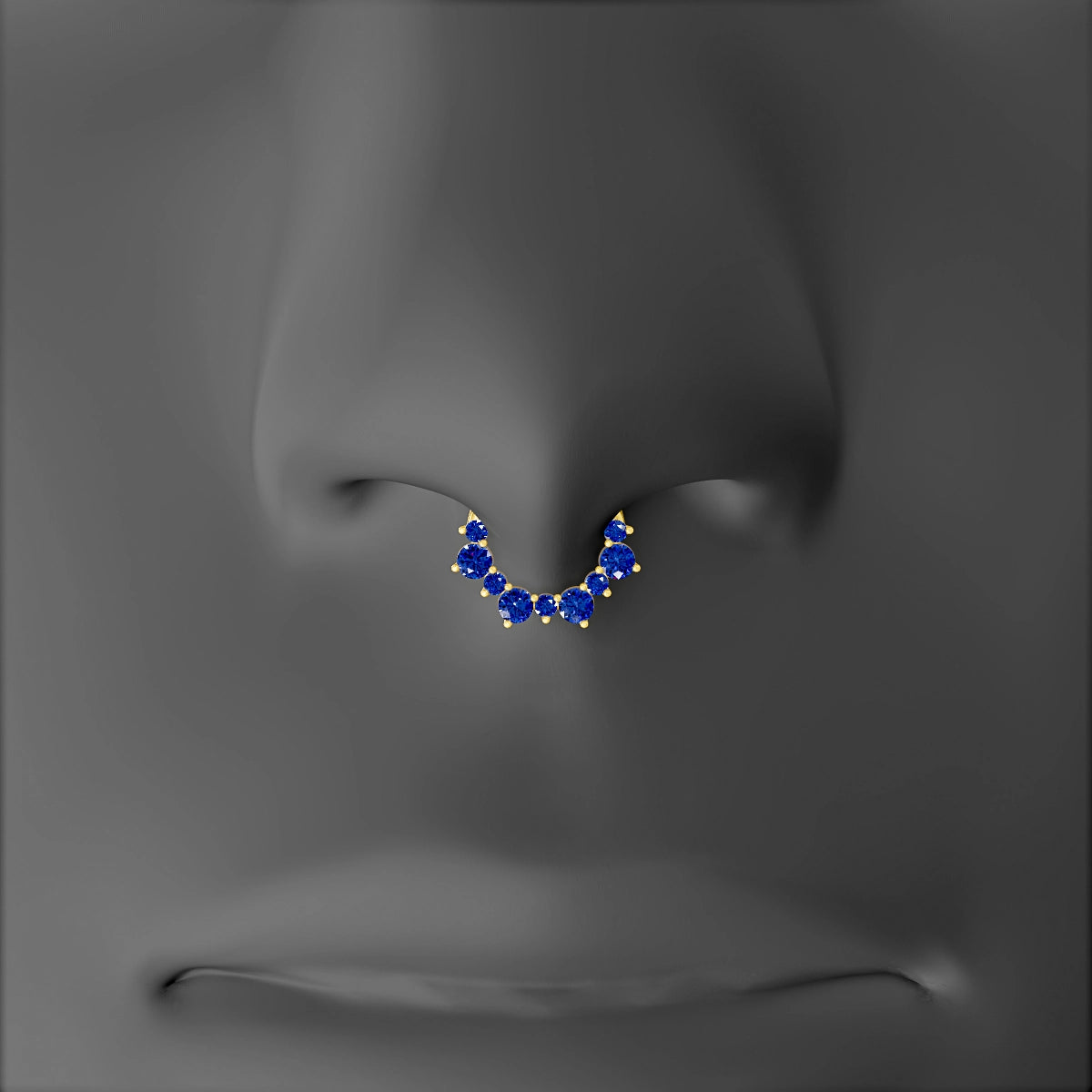 Daphne | 18k Yellow Gold 6.5 mm Sapphire Septum Piercing