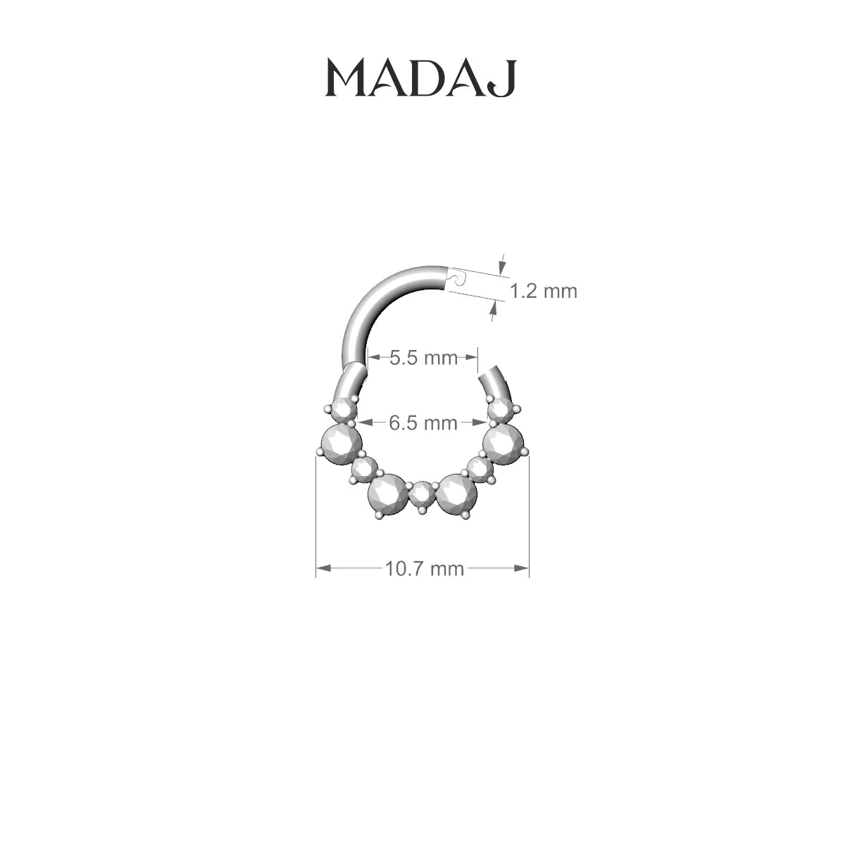 Daphne | 18k Yellow Gold 6.5 mm Ruby & Diamond Septum Piercing