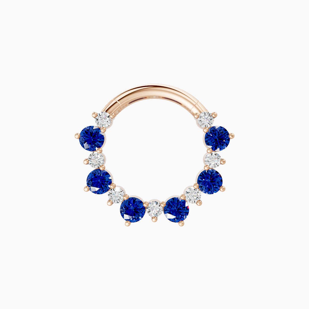 Daphne | 18k Rose Gold 8 mm Sapphire & Diamond Daith Piercing