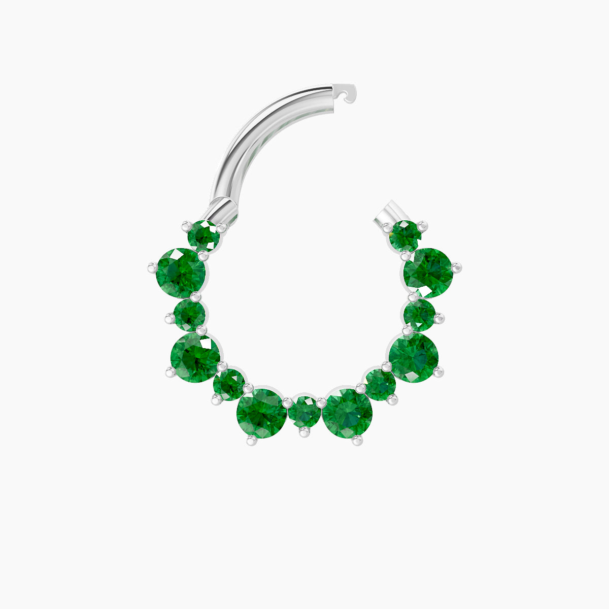 Daphne | 18k White Gold 8 mm Emerald Daith Piercing