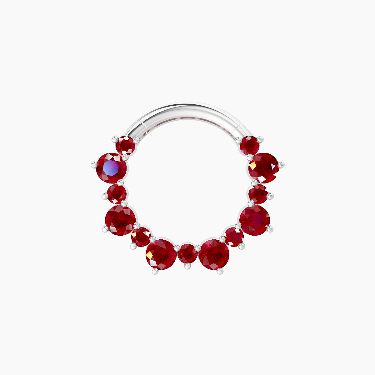 Daphne | 18k White Gold 8 mm Ruby Daith Piercing