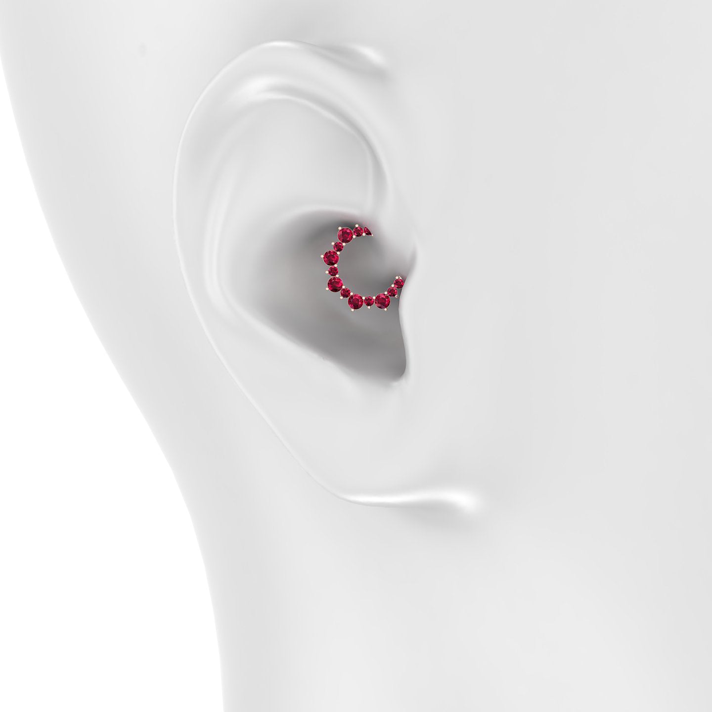 Daphne | 18k Rose Gold 8 mm Ruby Daith Piercing