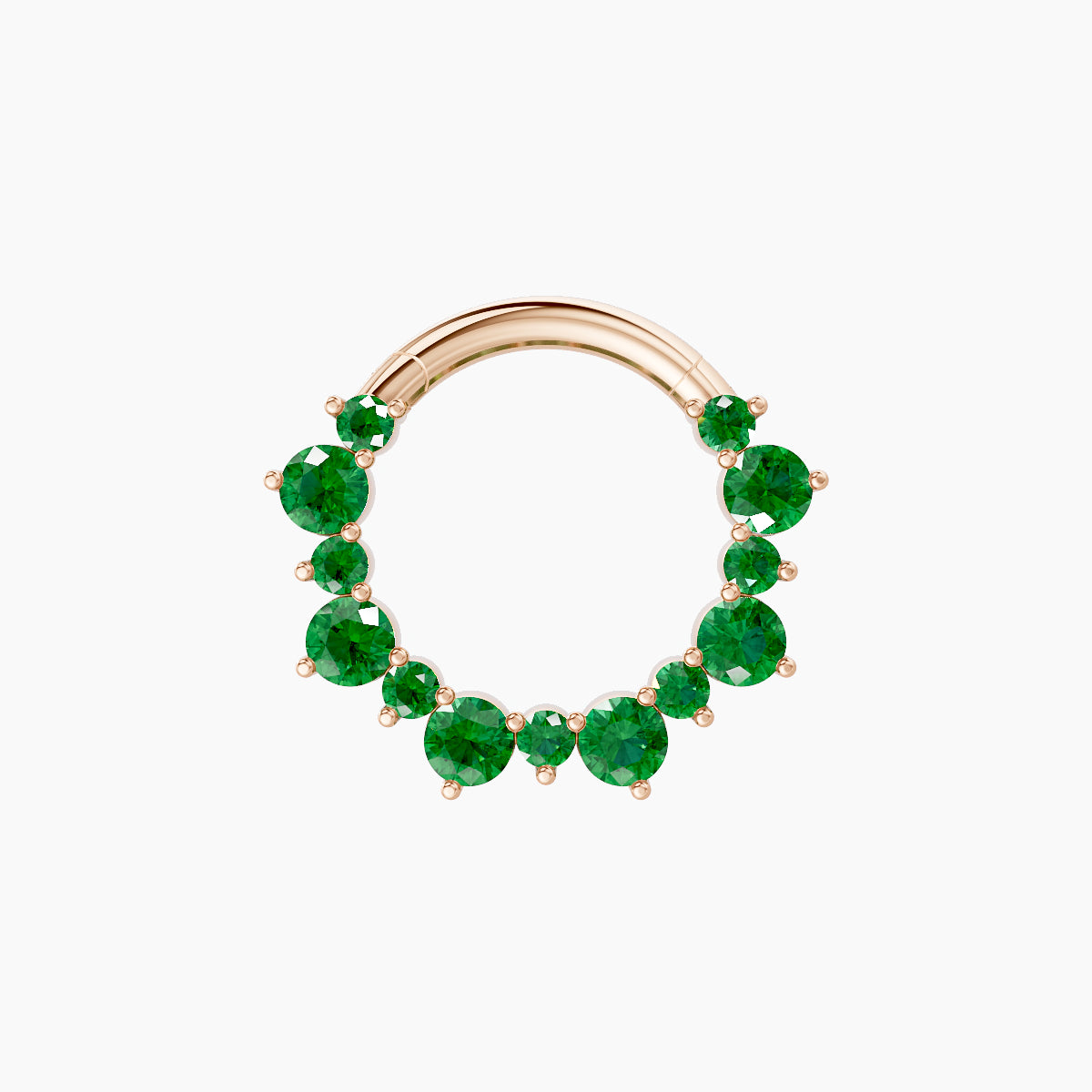 Daphne | 18k Rose Gold 8 mm Emerald Septum Piercing