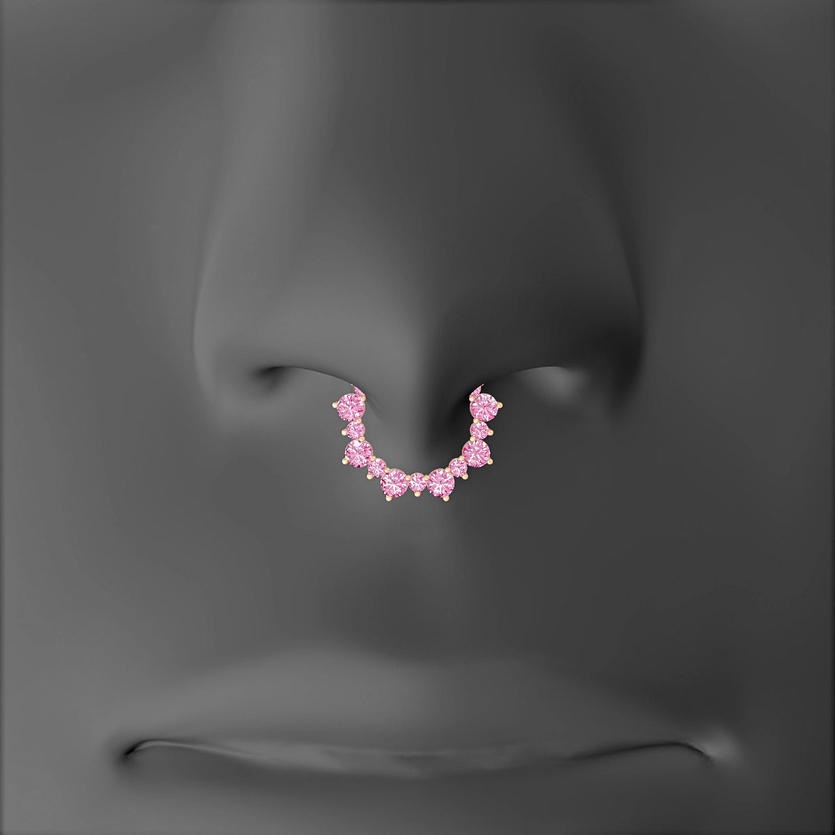 Daphne | 18k Rose Gold 8 mm Pink Sapphire Septum Piercing