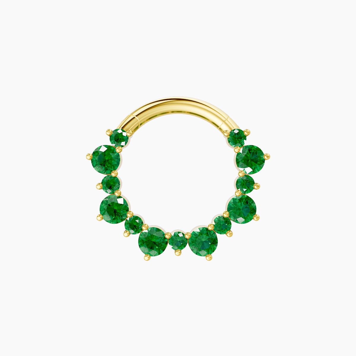 Daphne | 18k Yellow Gold 8 mm Emerald Septum Piercing