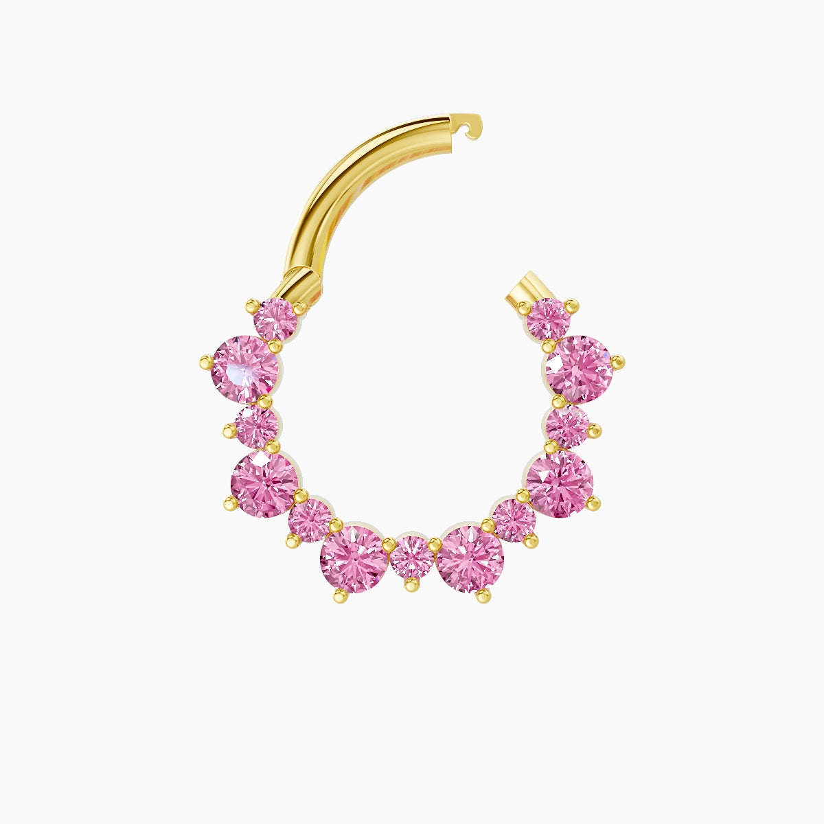Daphne | 18k Yellow Gold 8 mm Pink Sapphire Septum Piercing