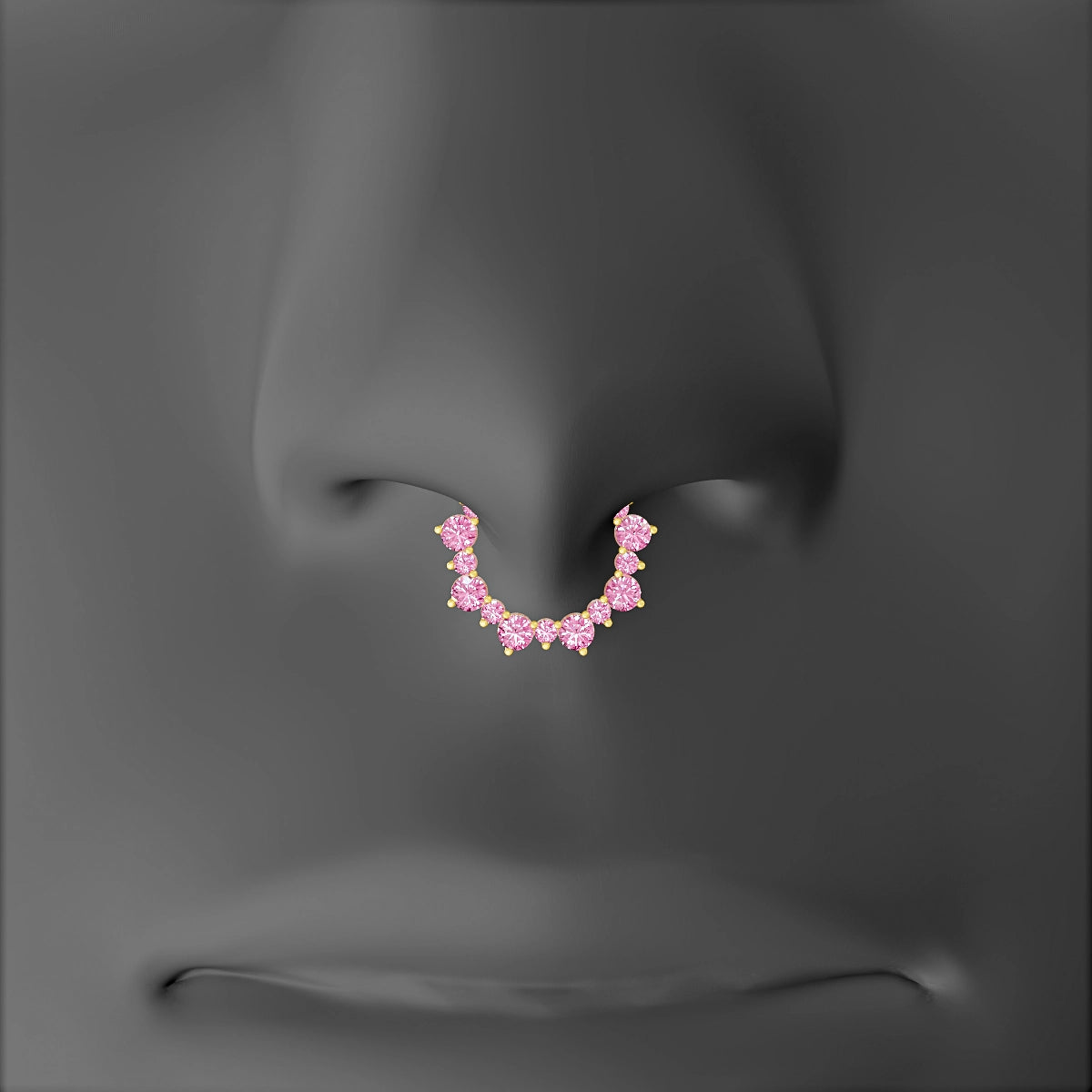 Daphne | 18k Yellow Gold 8 mm Pink Sapphire Septum Piercing