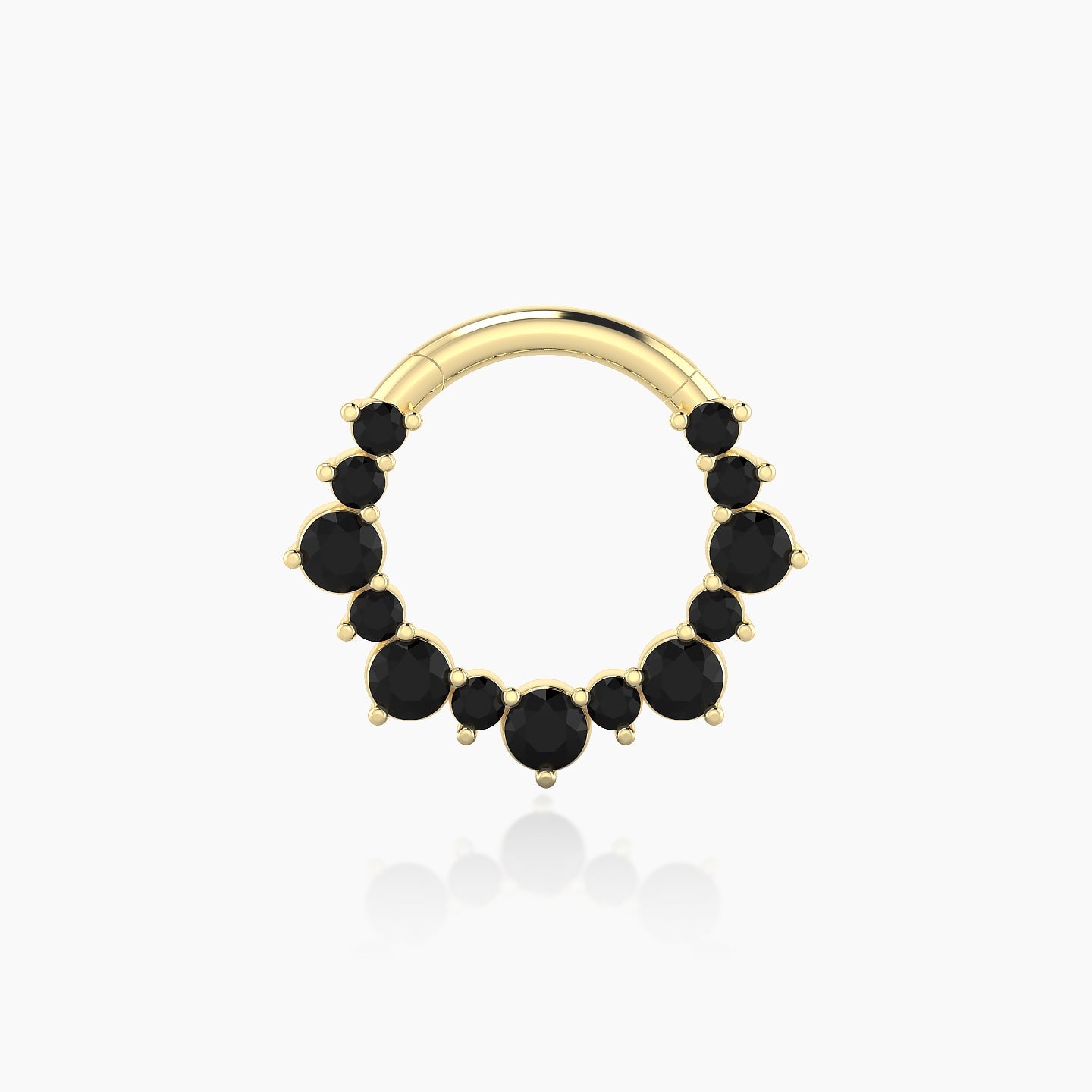 Daphne | 18k Yellow Gold 8 mm Black Diamond Septum Piercing
