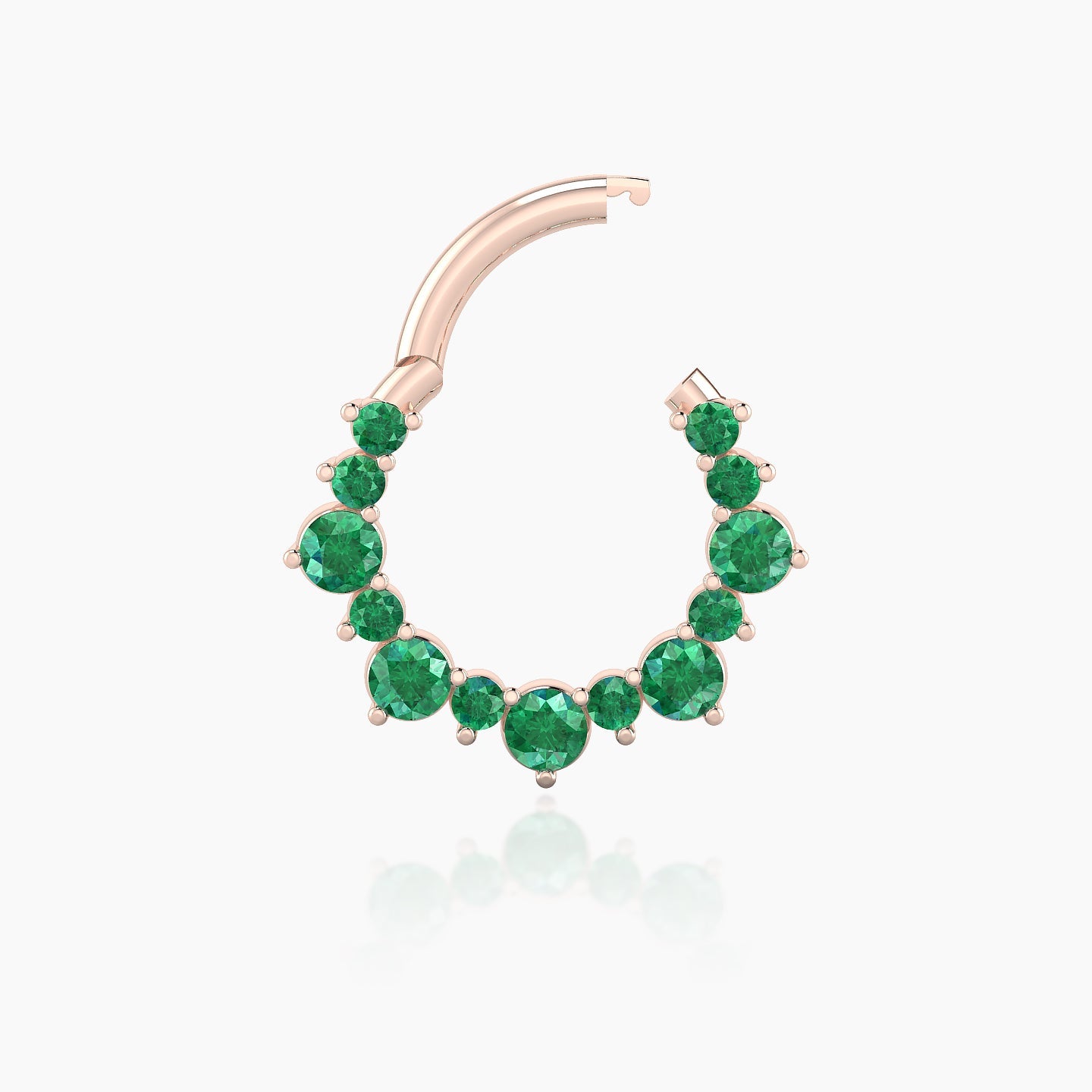 Daphne | 18k Rose Gold 8 mm Emerald Septum Piercing