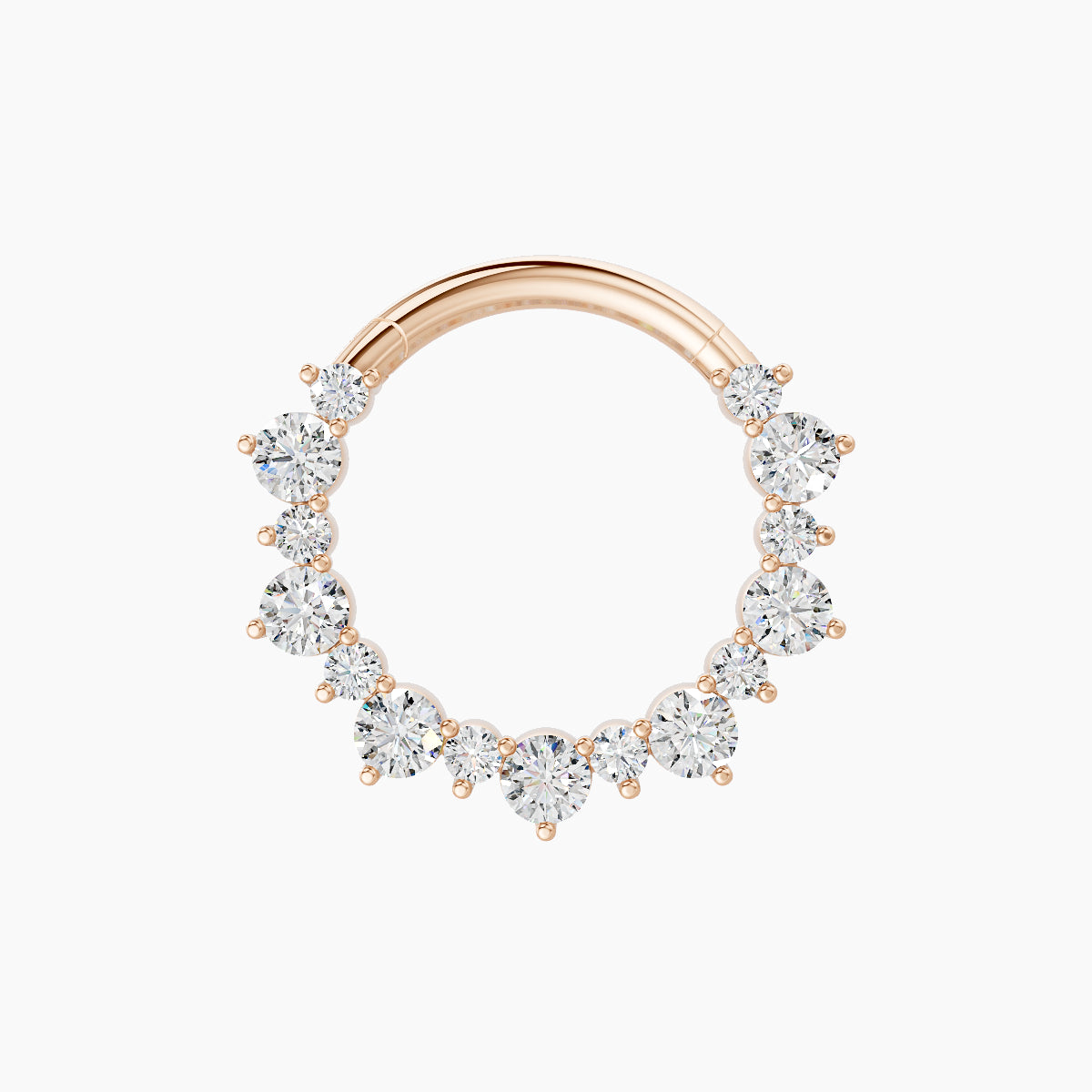 Daphne | 18k Rose Gold 9.5 mm Diamond Daith Piercing