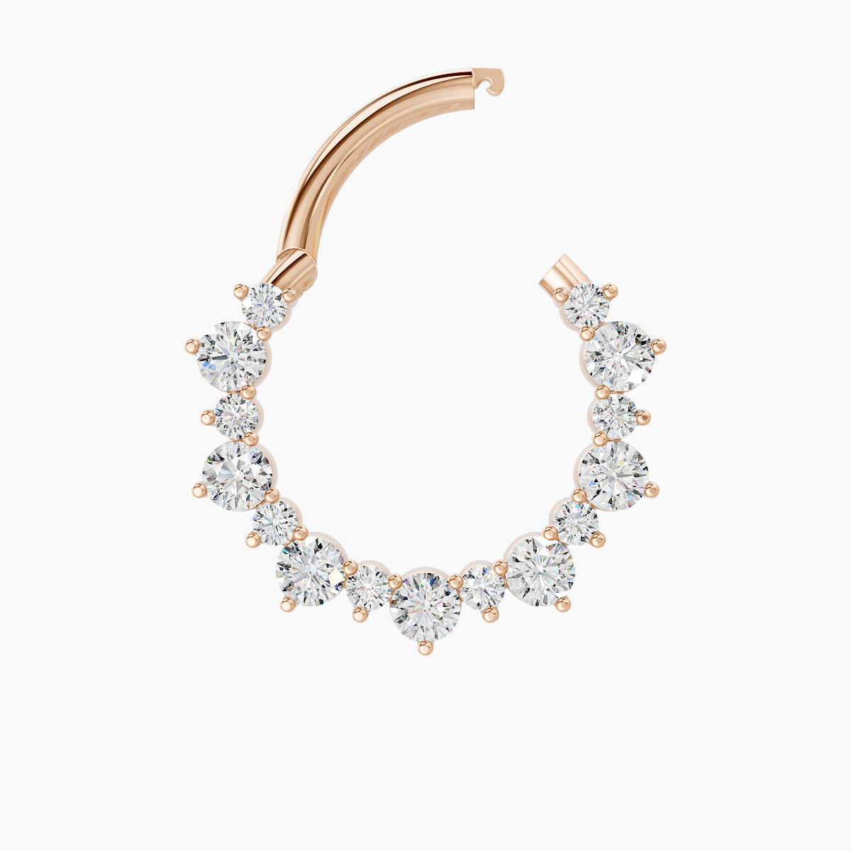 Daphne | 18k Rose Gold 9.5 mm Diamond Daith Piercing