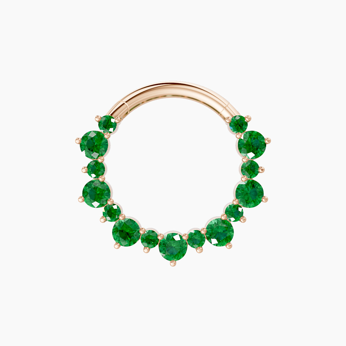 Daphne | 18k Rose Gold 9.5 mm Emerald Daith Piercing