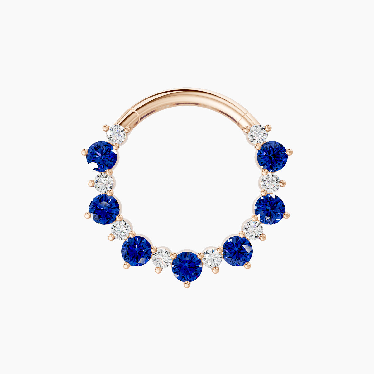 Daphne | 18k Rose Gold 9.5 mm Sapphire & Diamond Daith Piercing